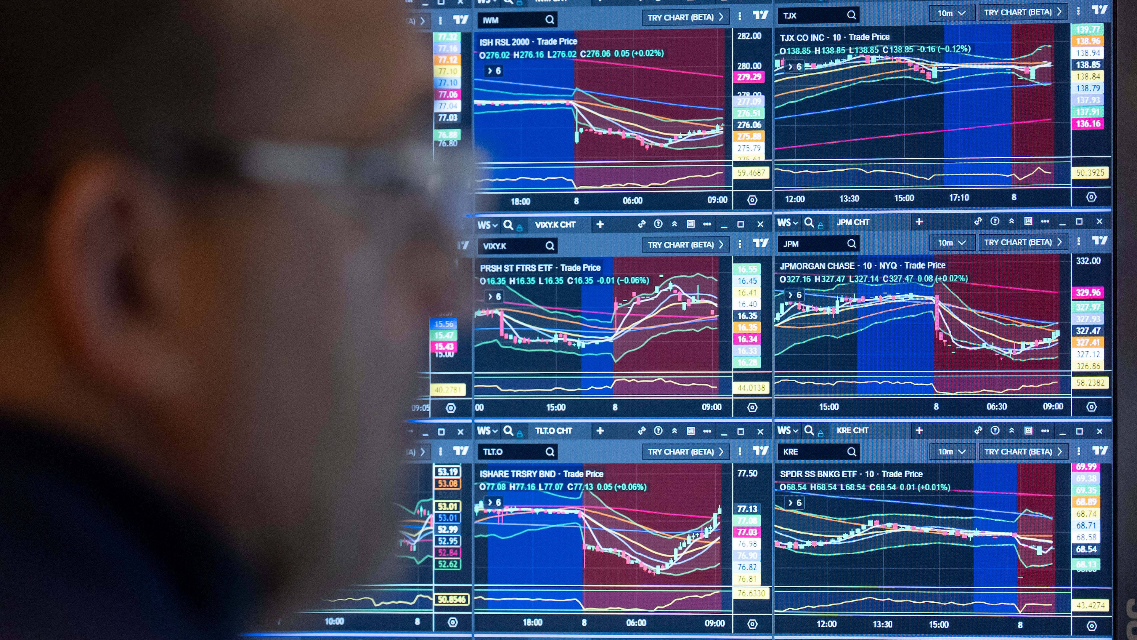 Specialist Anthony Matesic works on the floor of the New York Stock Exchange, Thursday, Oct. 8, 2026, in New York. (AP Photo/Yuki Iwamura)