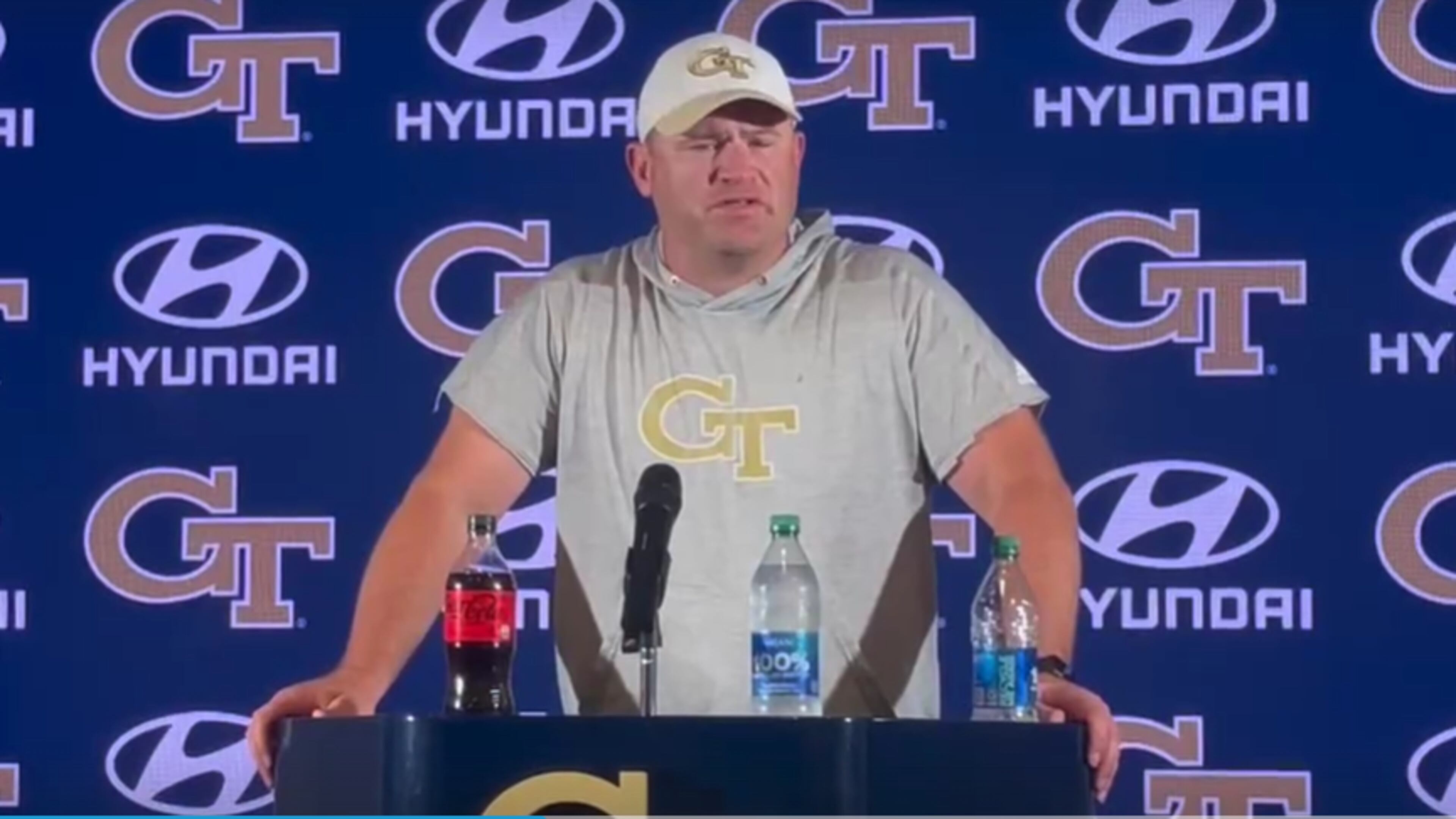 Georgia Tech coach Brent Key meets the media in advance of Saturday's game against Ole Miss.