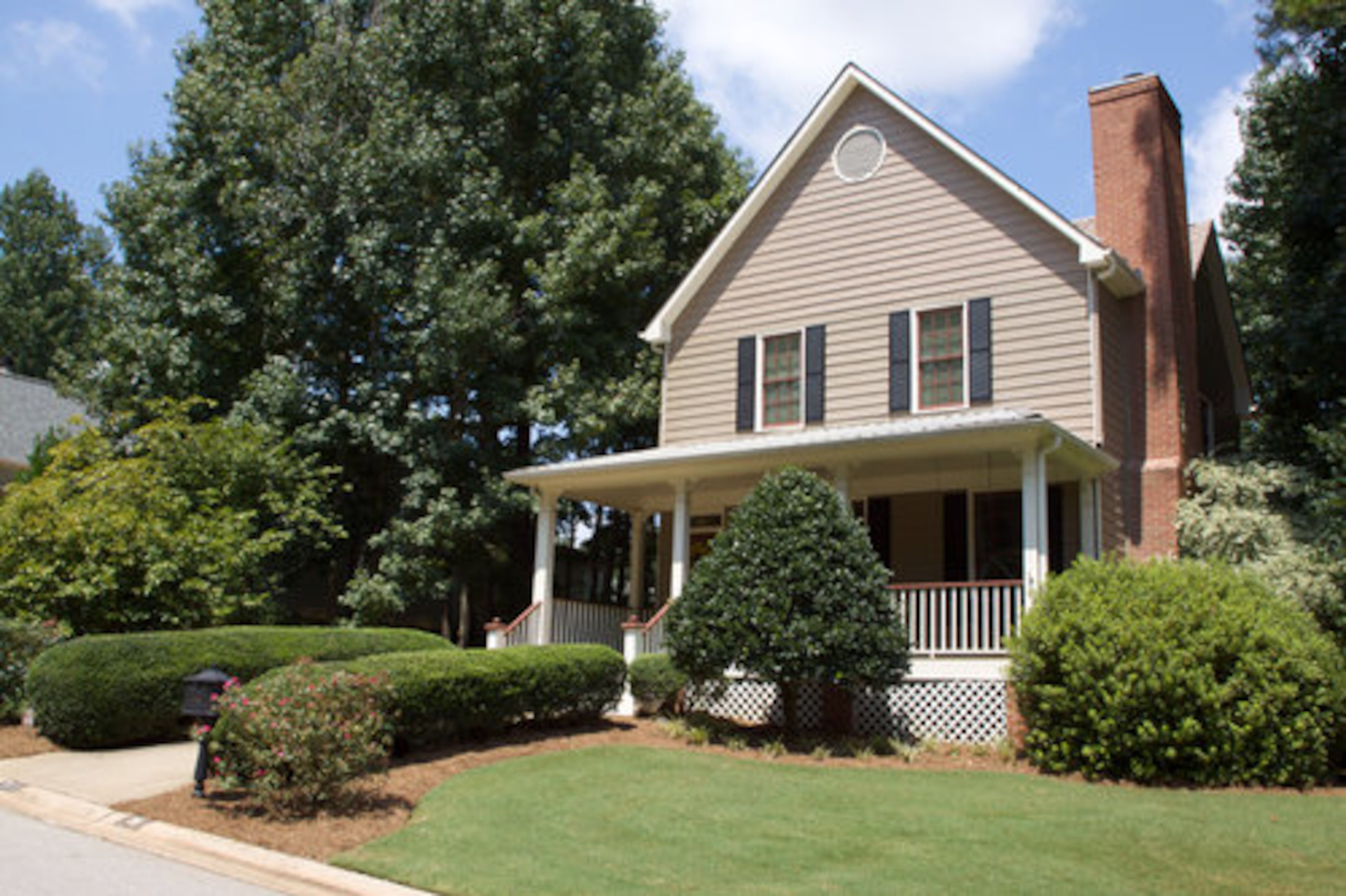 Todd and Laura Strickland's four-bedroom home in Peachtree City. Todd says his property has some of the best trees in the neighborhood.