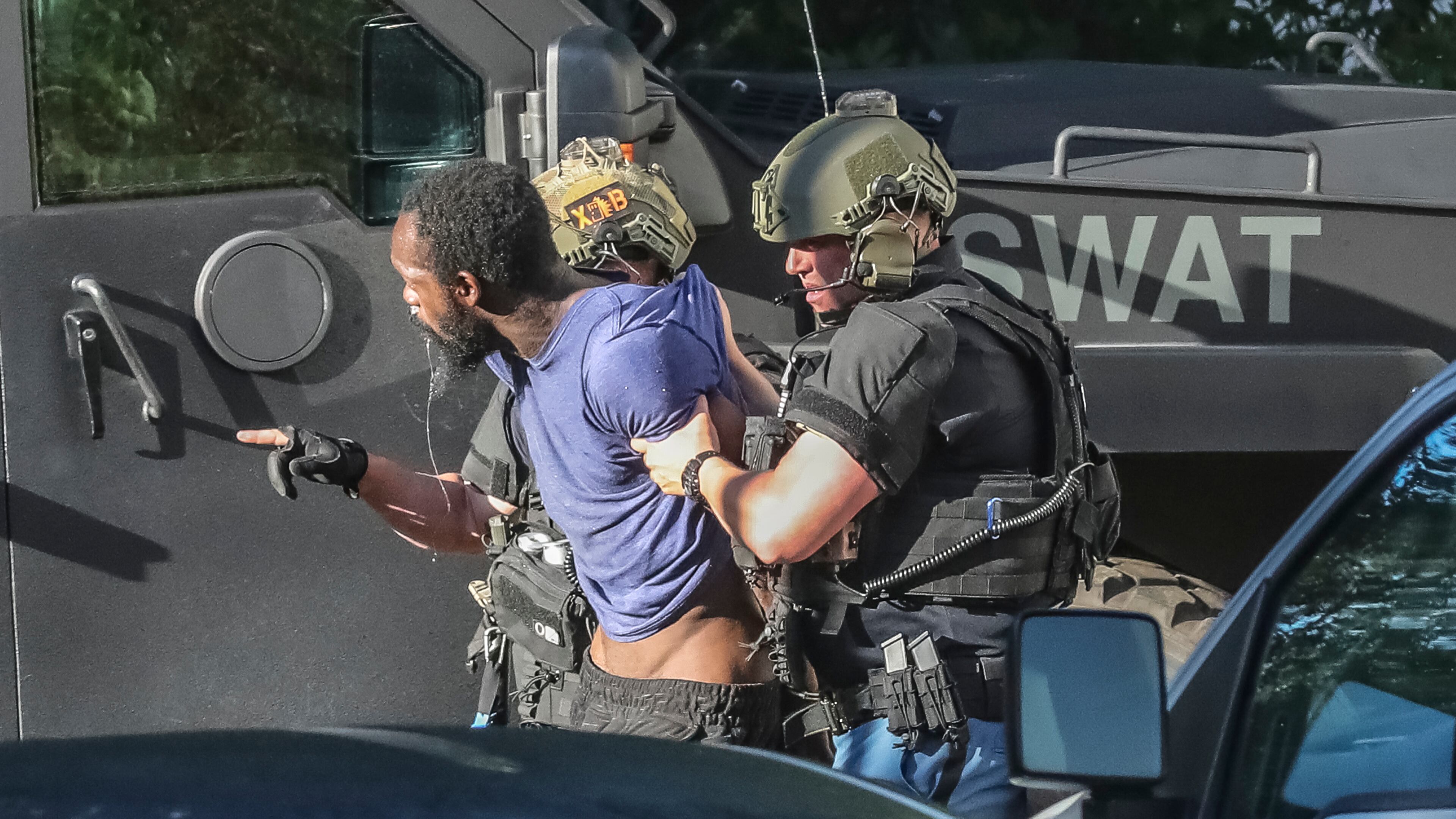 May 12, 2022 Cobb County: Cobb County Police SWAT officers took into custody a man after a nearly six-hour standoff after he barricaded himself inside the Taylor Apartment Homes on Bellemeade Drive in Cobb County on Thursday, May 12, 2022.