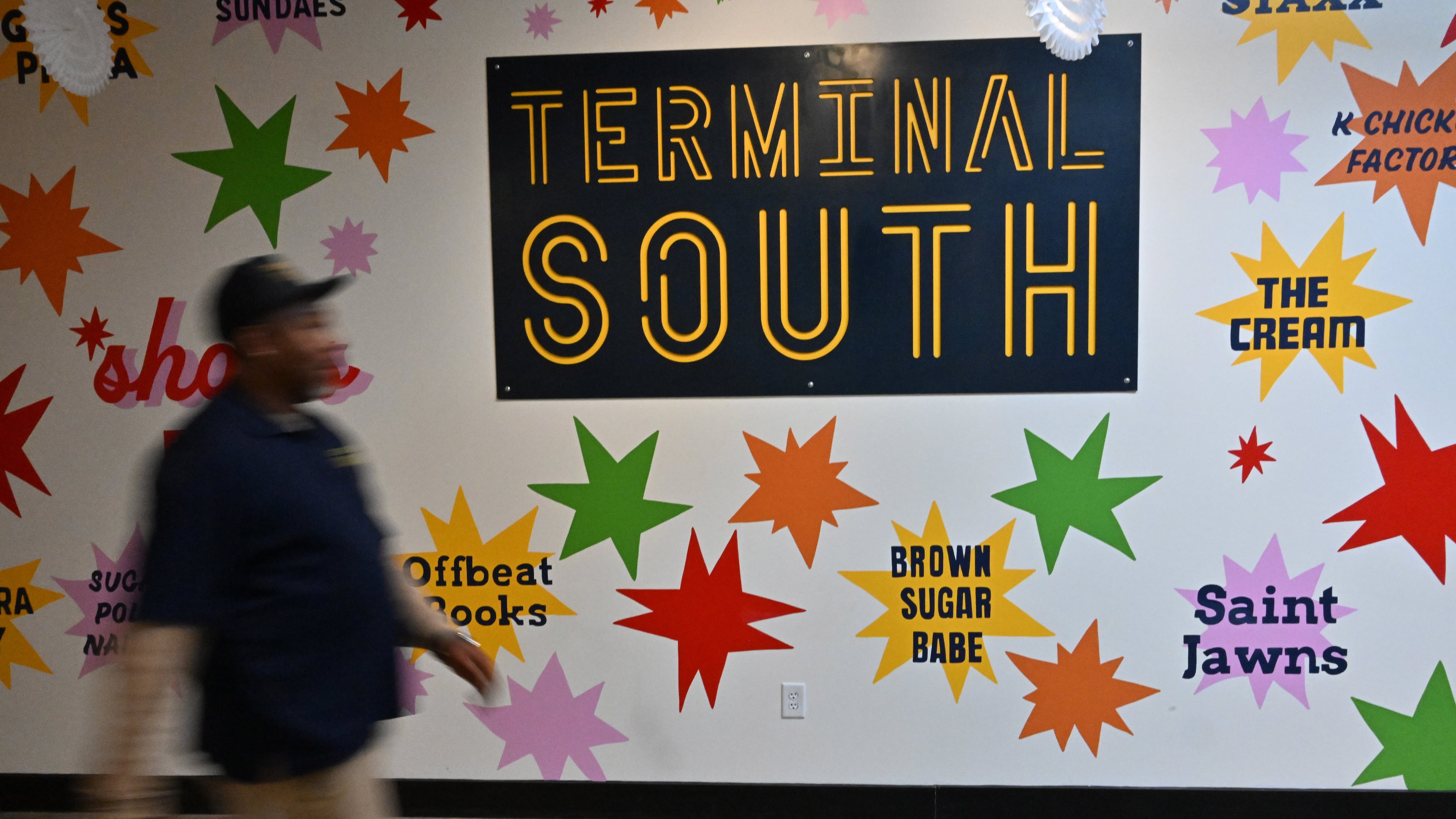 Terminal South, a mixed-use development in Peoplestown that opened earlier this year, includes retail businesses and a food hall called Switchman Hall. Switchman Hall was supposed to open in 2024 but kept getting pushed back as vendors struggled with delays with permitting and the time it takes to build restaurant infrastructure from scratch, an official with the developer said. (Hyosub Shin/AJC)