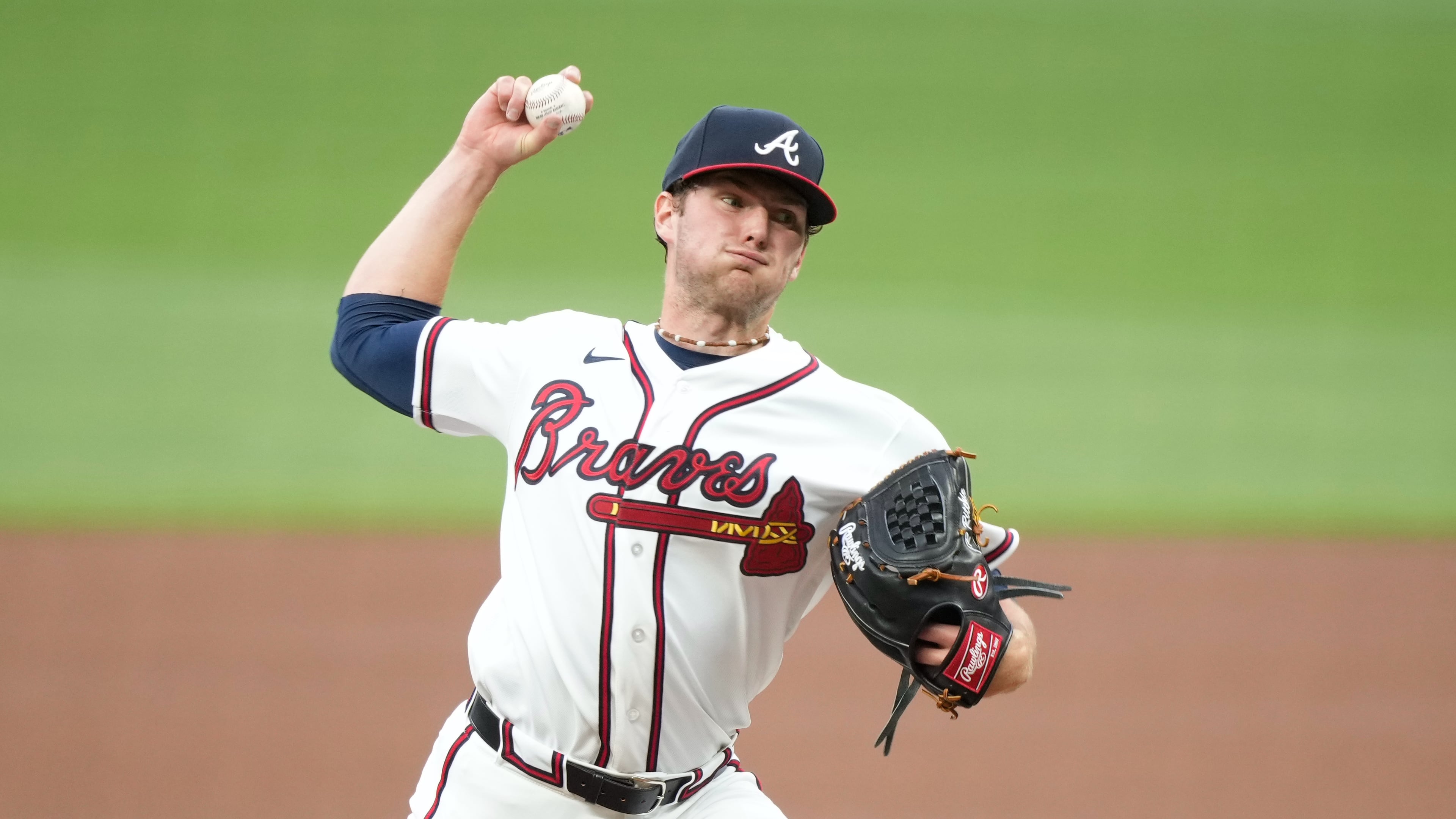 Braves rookie JR Ritchie delivers a pitch during the first inning against the Tigers on Wednesday, April 29, 2026, in Atlanta. (Brynn Anderson/AP)