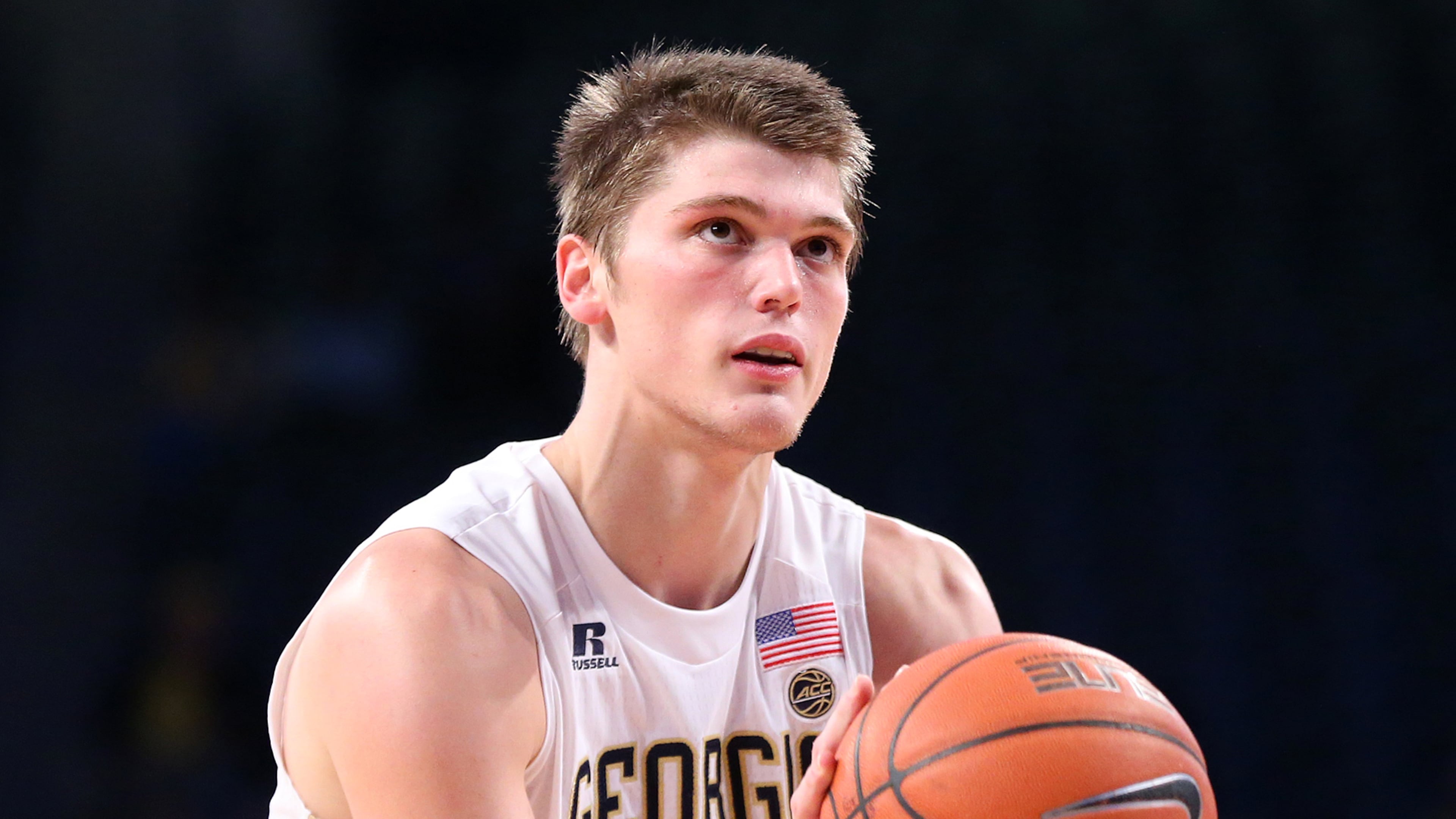 Georgia Tech center Ben Lammers shoots a free throw after drawing a foul against the Southern Jaguars in an NCAA college basketball game at McCamish Pavilion on Monday, Nov. 14, 2016, in Atlanta. Curtis Compton/ccompton@ajc.com