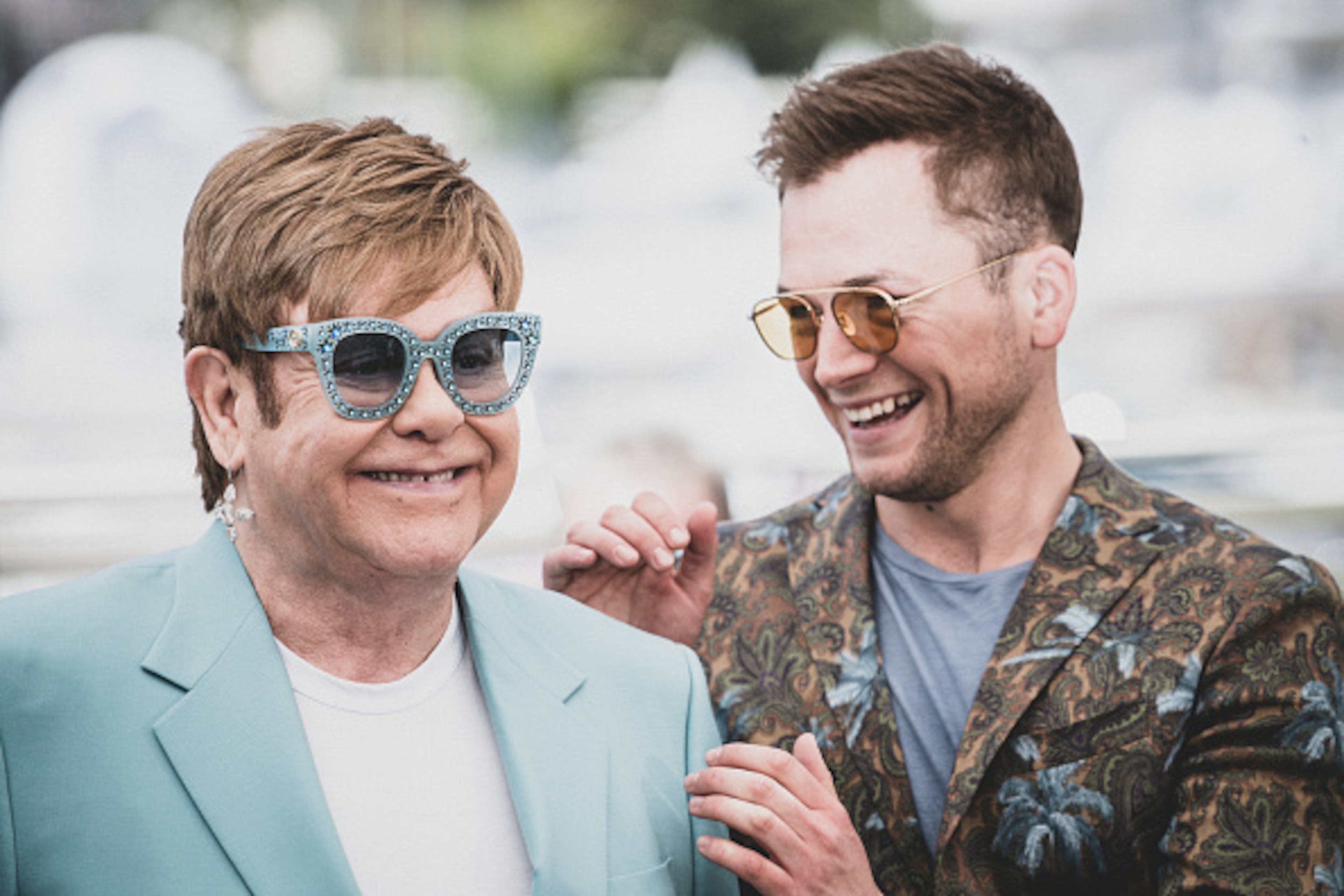 CANNES, FRANCE - MAY 16: Elton John and Taron Egerton attend the "Rocketman" Photocall during the 72nd annual Cannes Film Festival on May 16, 2019 in Cannes, France. (Photo by Gareth Cattermole/Getty Images)
