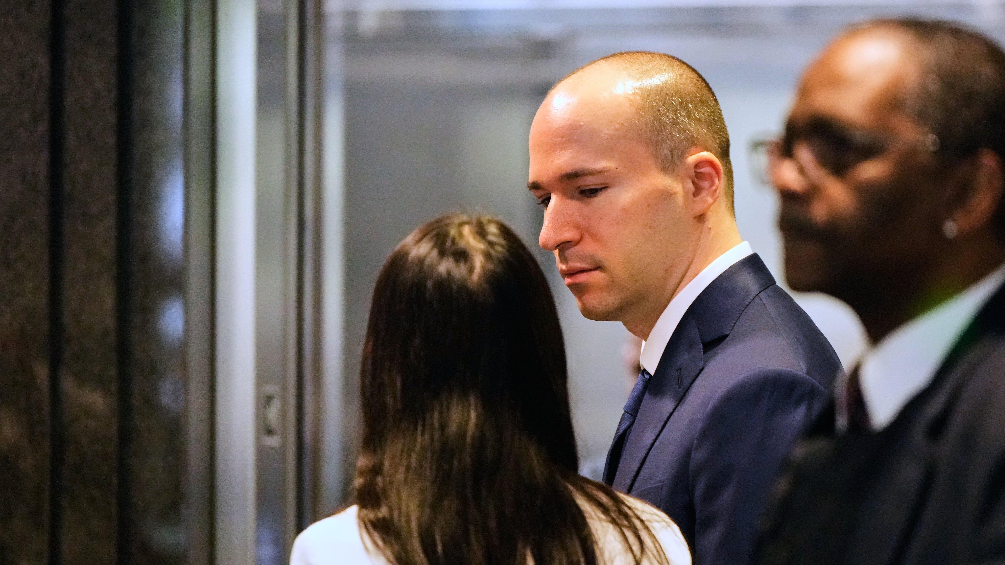 OpenAI president Greg Brockman, center, arrives at the U.S. District Court in Oakland, Calif., Thursday, April 30, 2026. (AP Photo/Godofredo A. Vásquez)