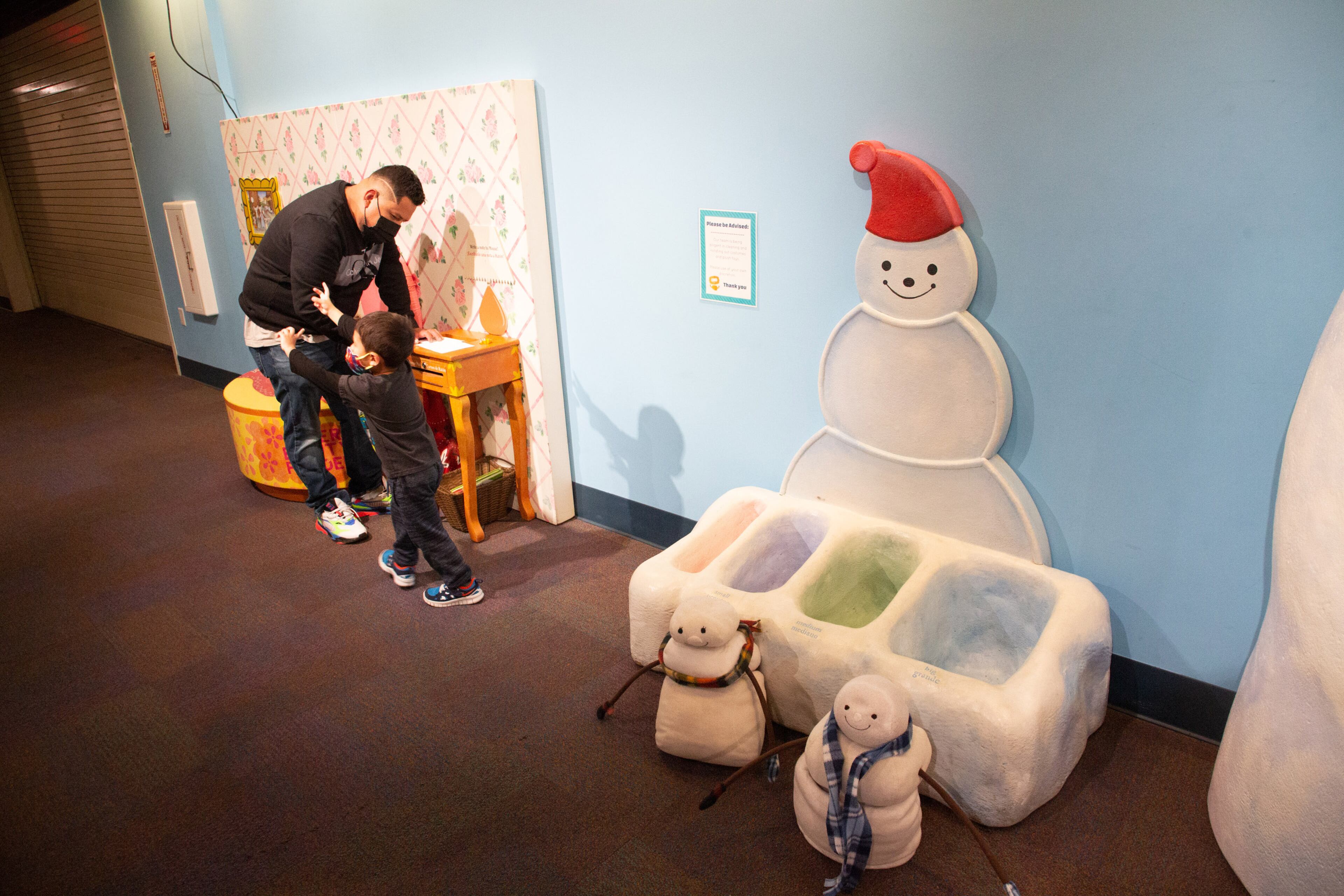 People play at "The Snowy Day" book segment at the Children's Museum of Atlanta's book-based experience/exhibit on Saturday, February 5, 2022. "Storyland: A Trip Through Childhood Favorites" continues through May 30. (Photo: Steve Schaefer for The Atlanta Journal-Constitution)