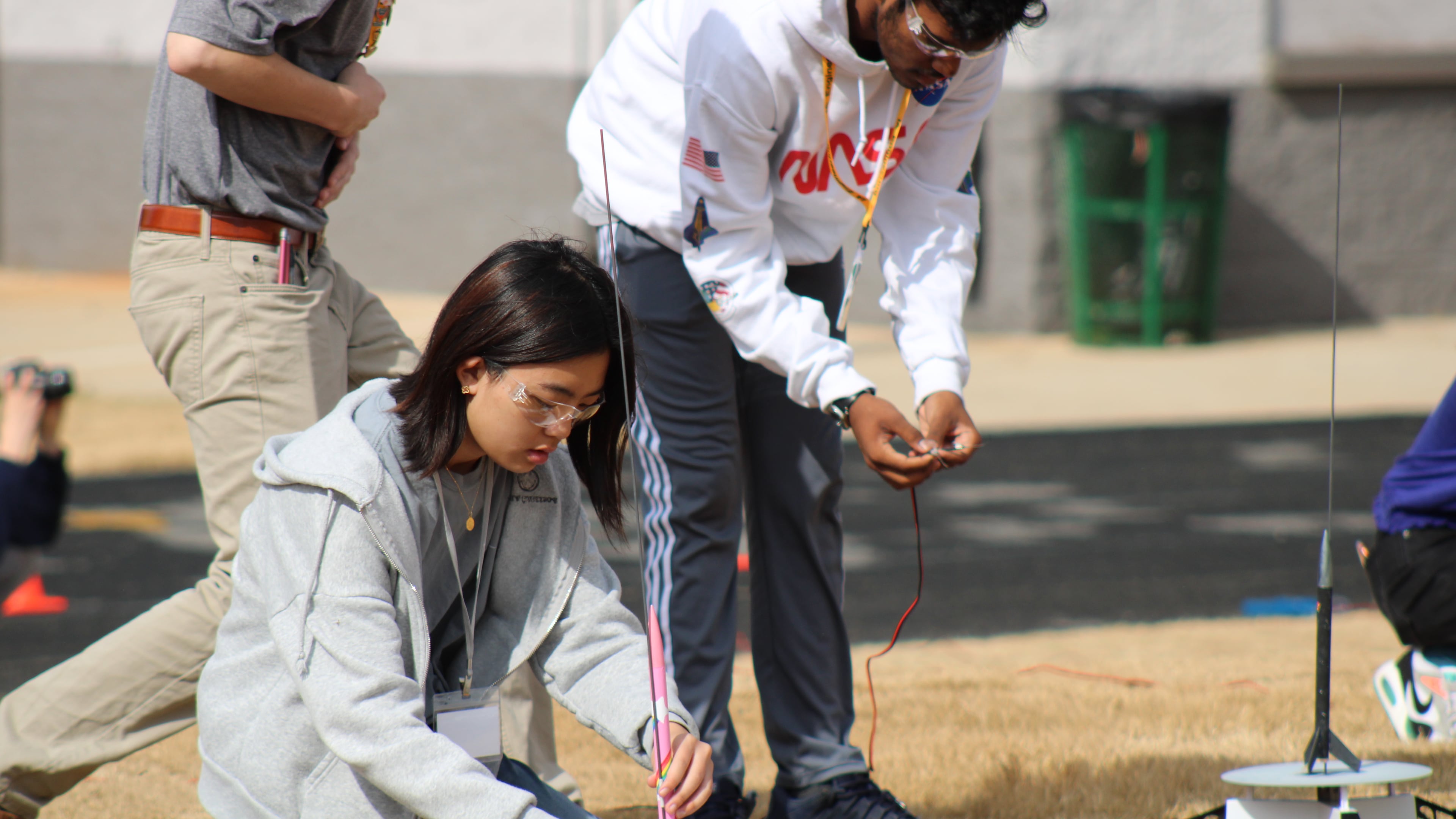Engineering-focused students at Innovation Academy prepare to launch their rockets. (Courtesy of Innovation Academy students Brooke Kluchar and Sarah Small)