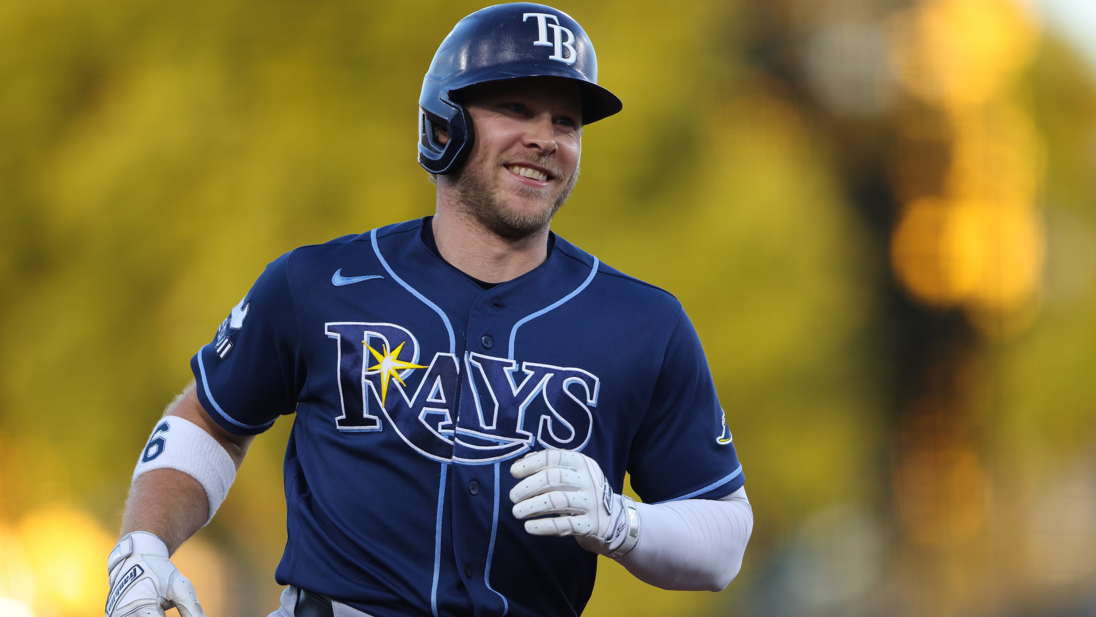 Tampa Bay Rays' Taylor Walls jogs around the bases after hitting a two-run home run during the fourth inning of a baseball game against the Athletics Tuesday, Aug. 11, 2026, in West Sacramento, Calif. (AP Photo/Scott Marshall)
