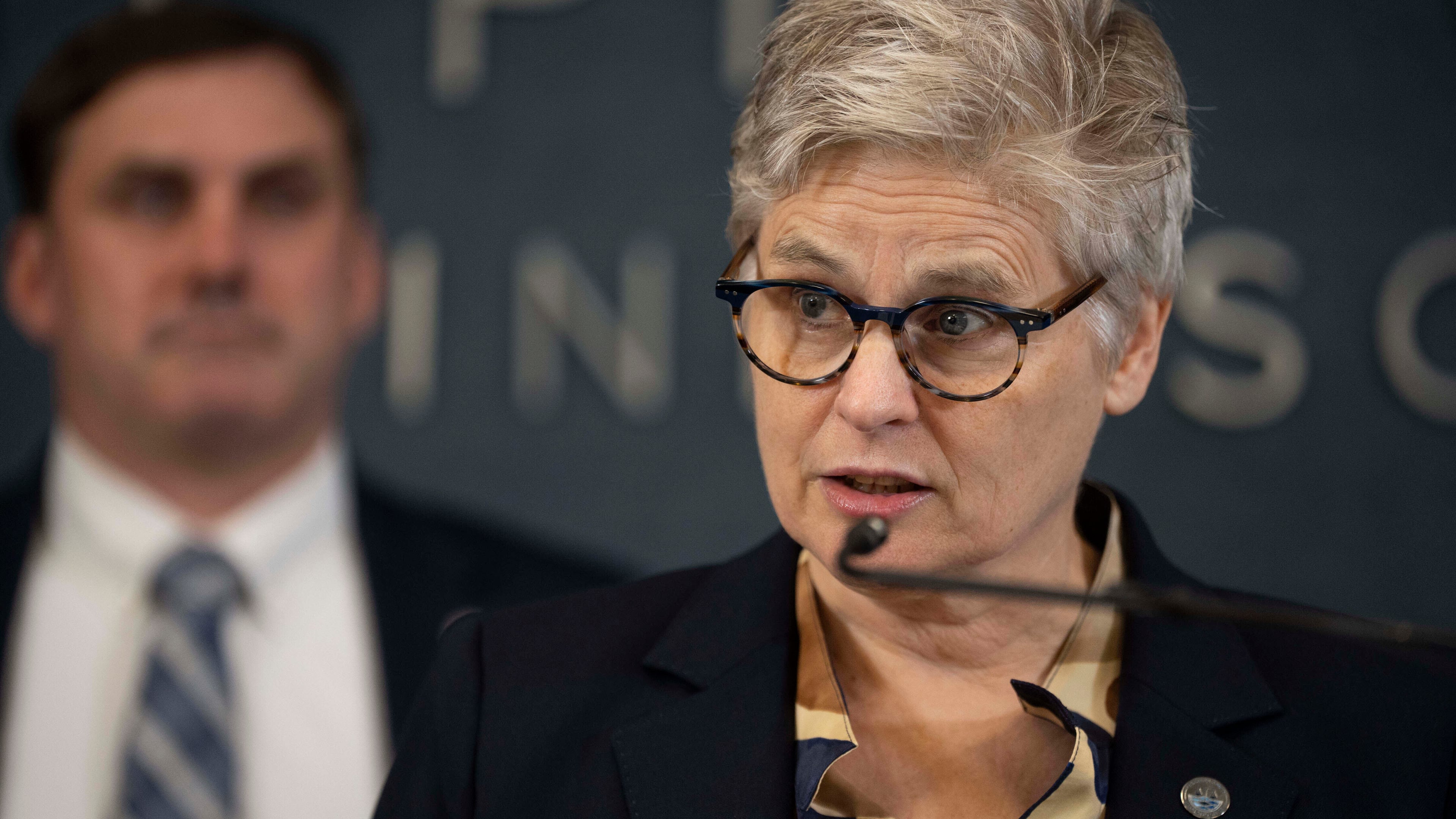 Hennepin County Attorney Mary Moriarty speaks during a news conference at the Hennepin County Government Center on Aug. 14, 2025, in Minneapolis. (Renée Jones Schneider/Star Tribune via AP, File)