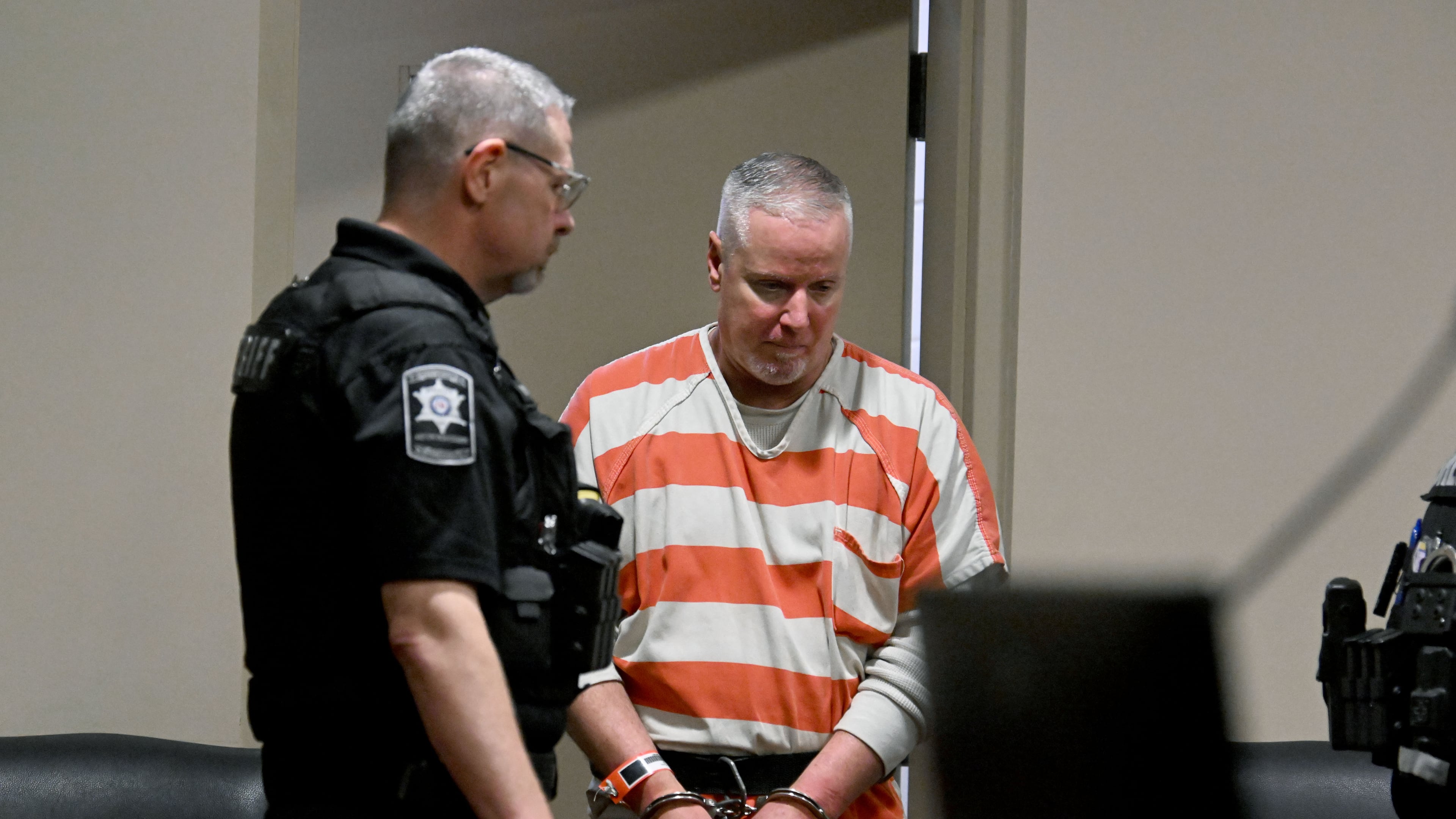Colin Gray, father of the Apalachee High School shooter Colt Gray, enters the courtroom during his sentencing hearing at Barrow County Superior Court on Thursday, July 30, 2026, in Winder, Ga. (Hyosub Shin/Atlanta Journal-Constitution via AP, Pool)