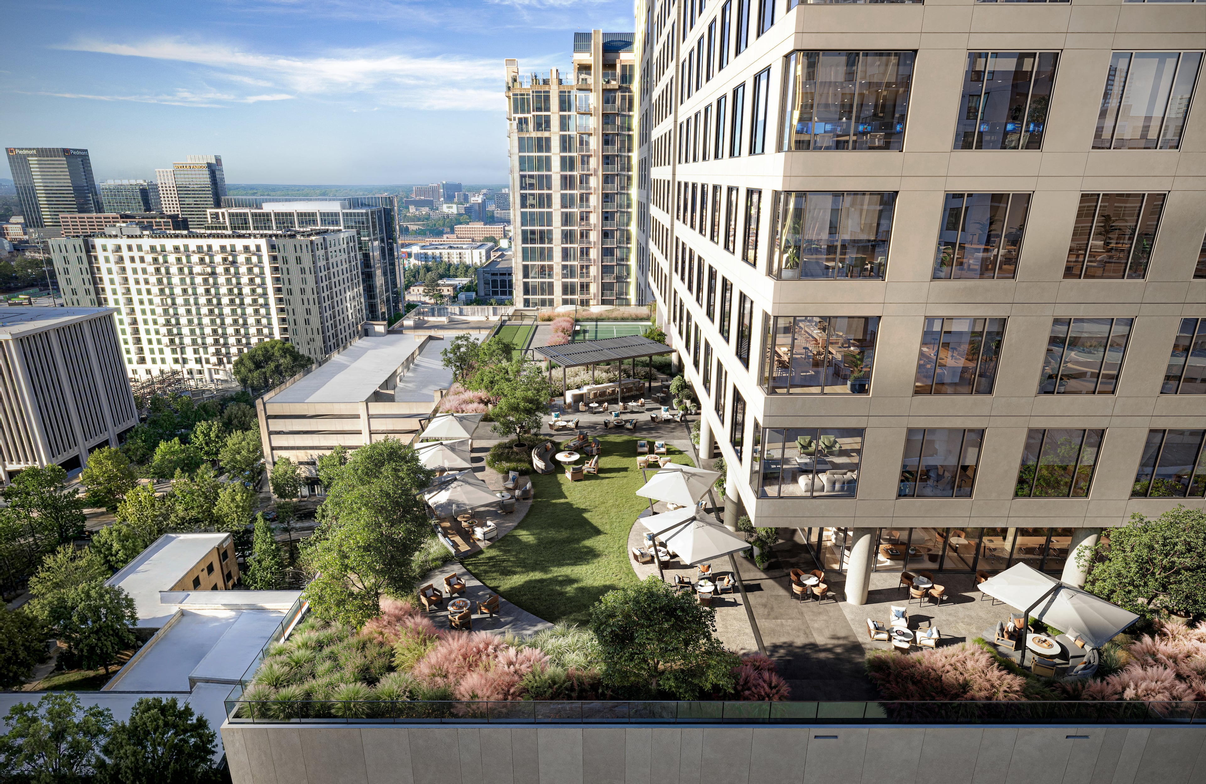 This is a rendering of Rockefeller Group's new 60-story skyscraper at 1072 W Peachtree St. in Midtown, which includes eight floors of new office space. (Courtesy of Eleven Visualisation)