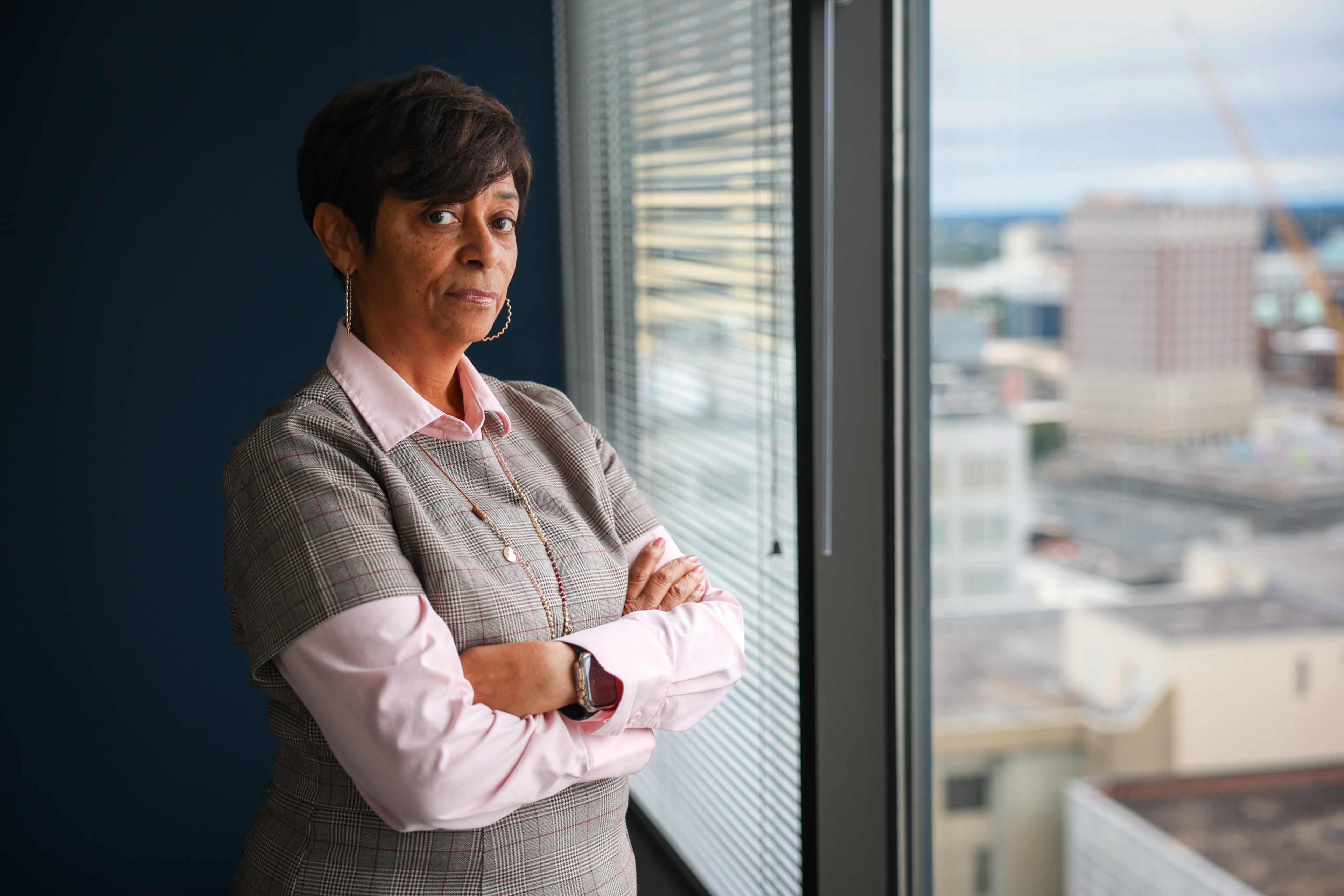 Executive director of the Federal Defender Program Natasha Perdew Silas at her office in Atlanta on Sept. 24, 2026. (Arvin Temkar/AJC)