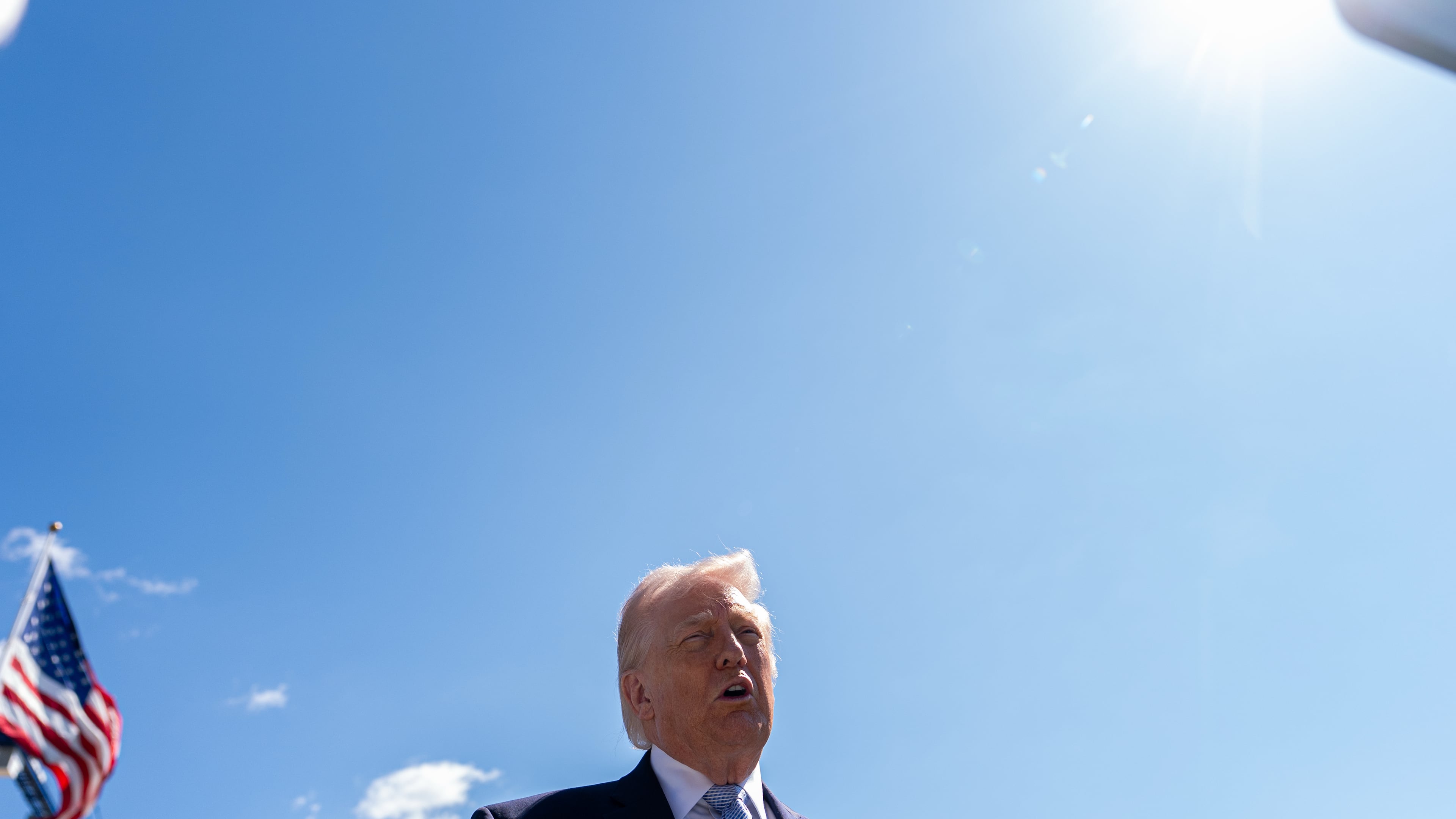 President Donald Trump speaks with reporters during the White House Easter Egg Roll on the South Lawn of the White House, Monday, April 6, 2026, in Washington. (AP Photo/Julia Demaree Nikhinson)