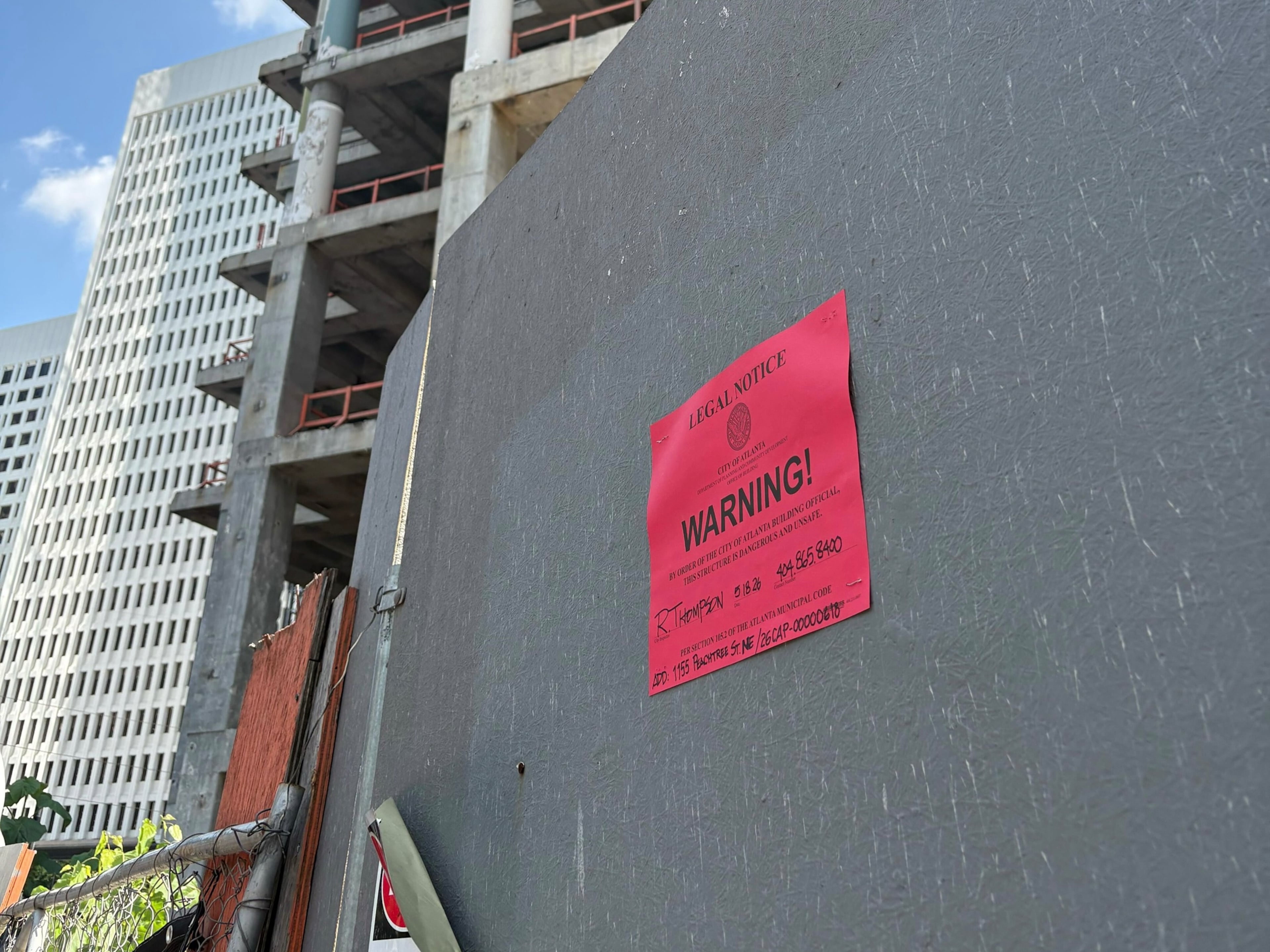 The city of Atlanta recently deemed the Campanile site as dangerous and unsafe. (Zachary Hansen/AJC)