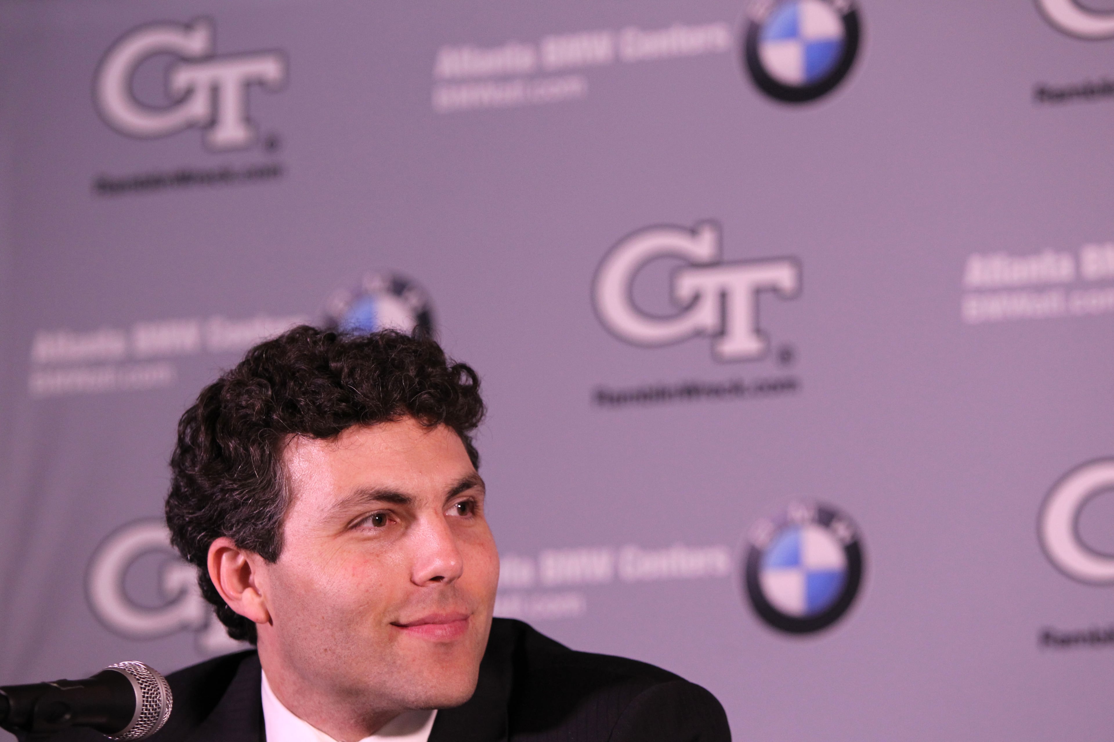Georgia Tech's new basketball coach Josh Pastner speaks at a press conference at Georgia Tech. TAYLOR CARPENTER / TAYLOR.CARPENTER@AJC.COM
