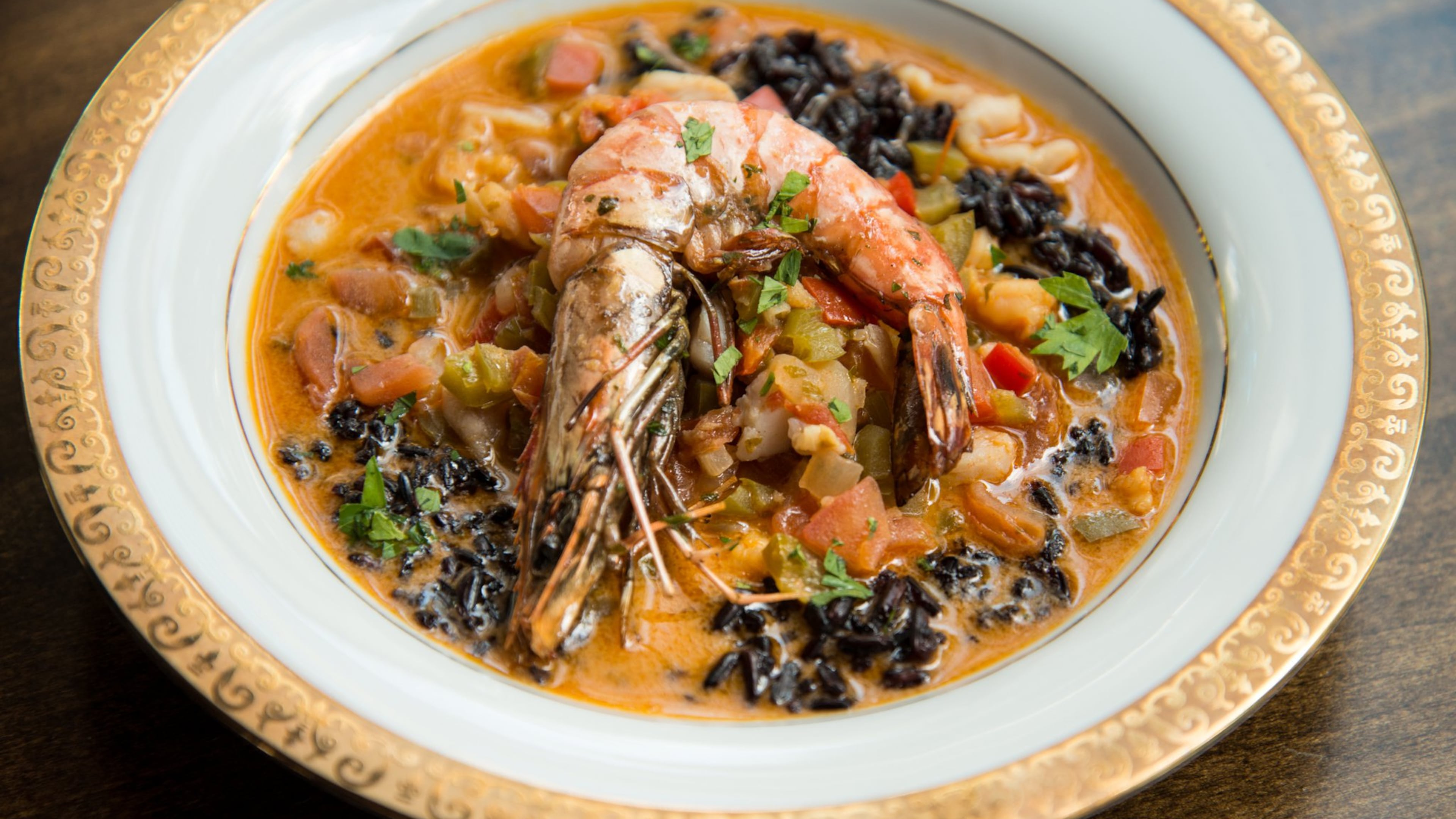 Brazilian Bahia Moqueca shrimp and red snapper seafood stew. Photo Credit- Mia Yakel. Styling Credit- Chef Tara Mayfield.
