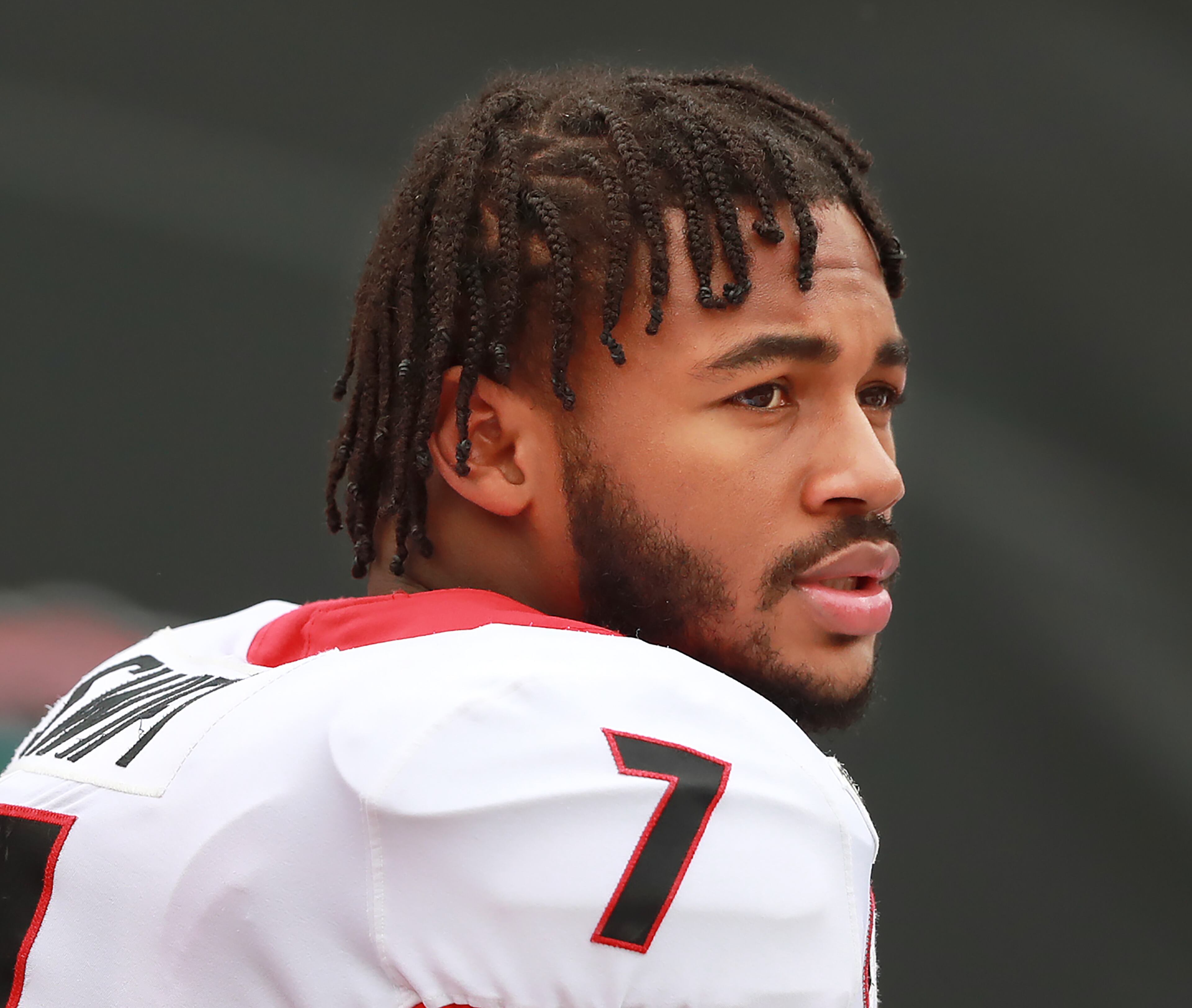 Georgia tailback D'Andre Swift prepares to play Florida in a NCAA college football game on Saturday, November 2, 2019, in Jacksonville. Curtis Compton/ccompton@ajc.com