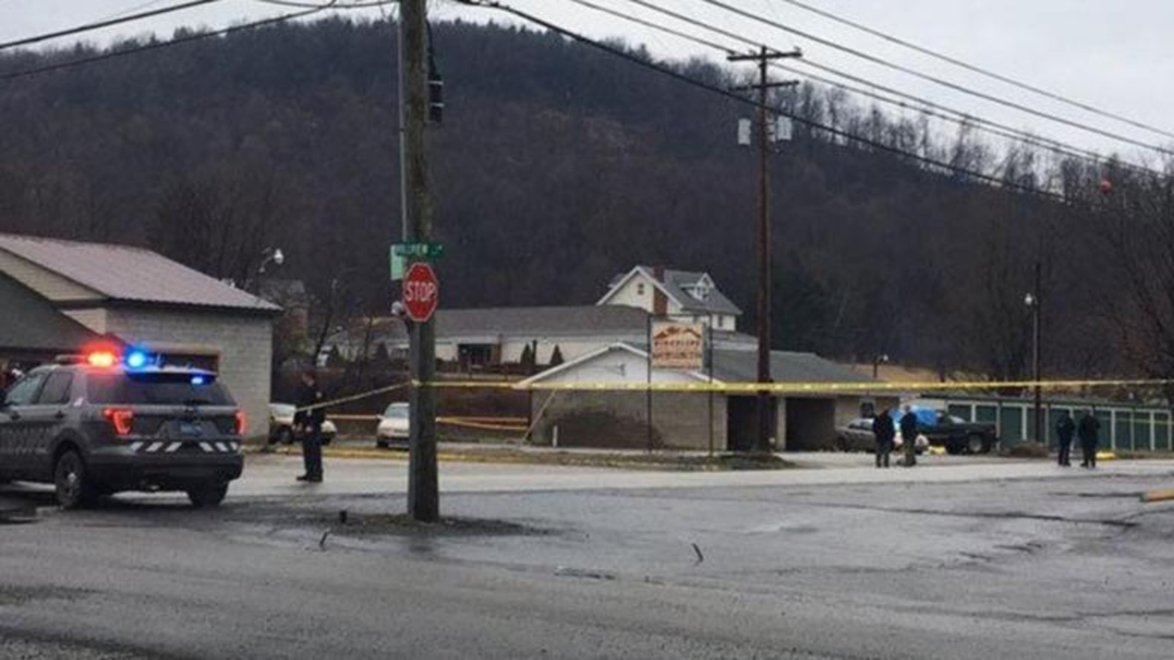 The car wash in Melcroft, Penn., where four people were killed in an ambush early Sunday monring.