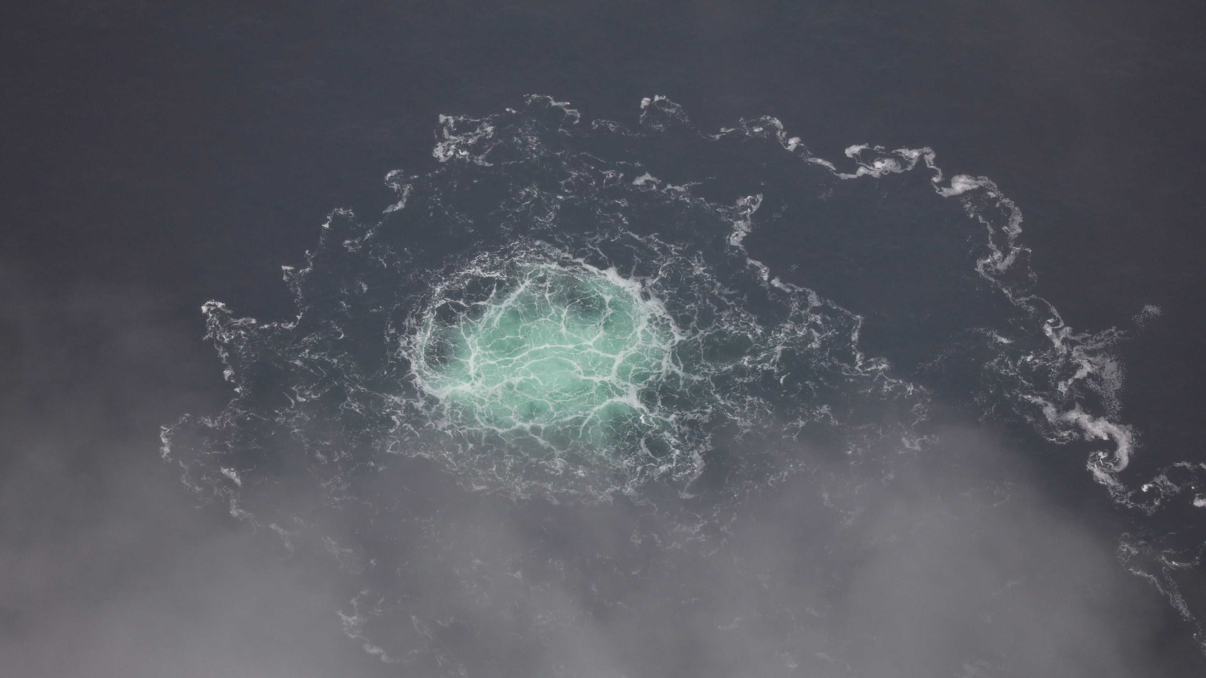 FILE - In this picture provided by Swedish Coast Guard a leak from Nord Stream 2 is seen on Sept. 28, 2022. (Swedish Coast Guard via AP, File)