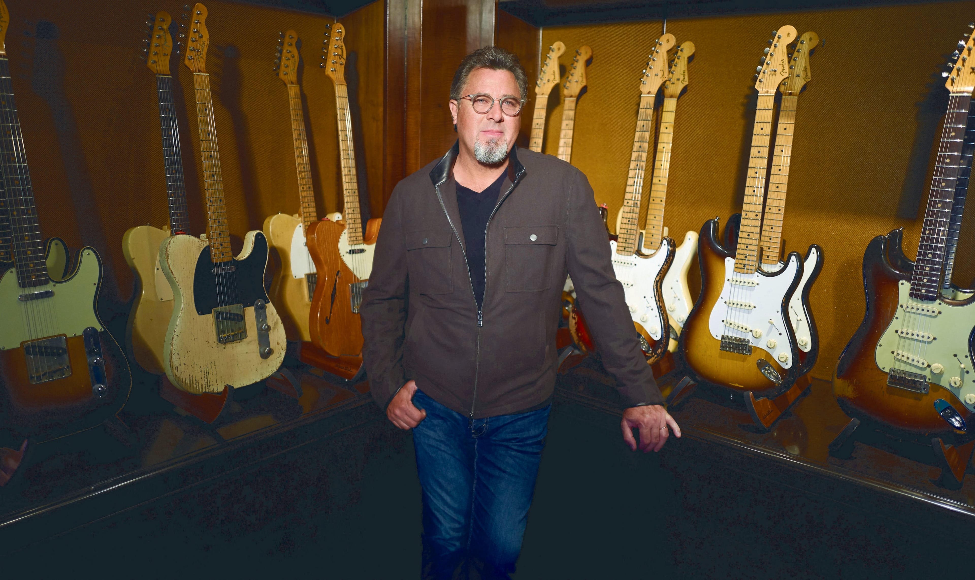 Vince Gill said traveling with the Eagles is like putting on a guitar fashion show, with each band member showing off one new instrument after another. "Each of us has about dozen out there," said Gill, who prefers mostly vintage guitars. Photos: John Shearer
