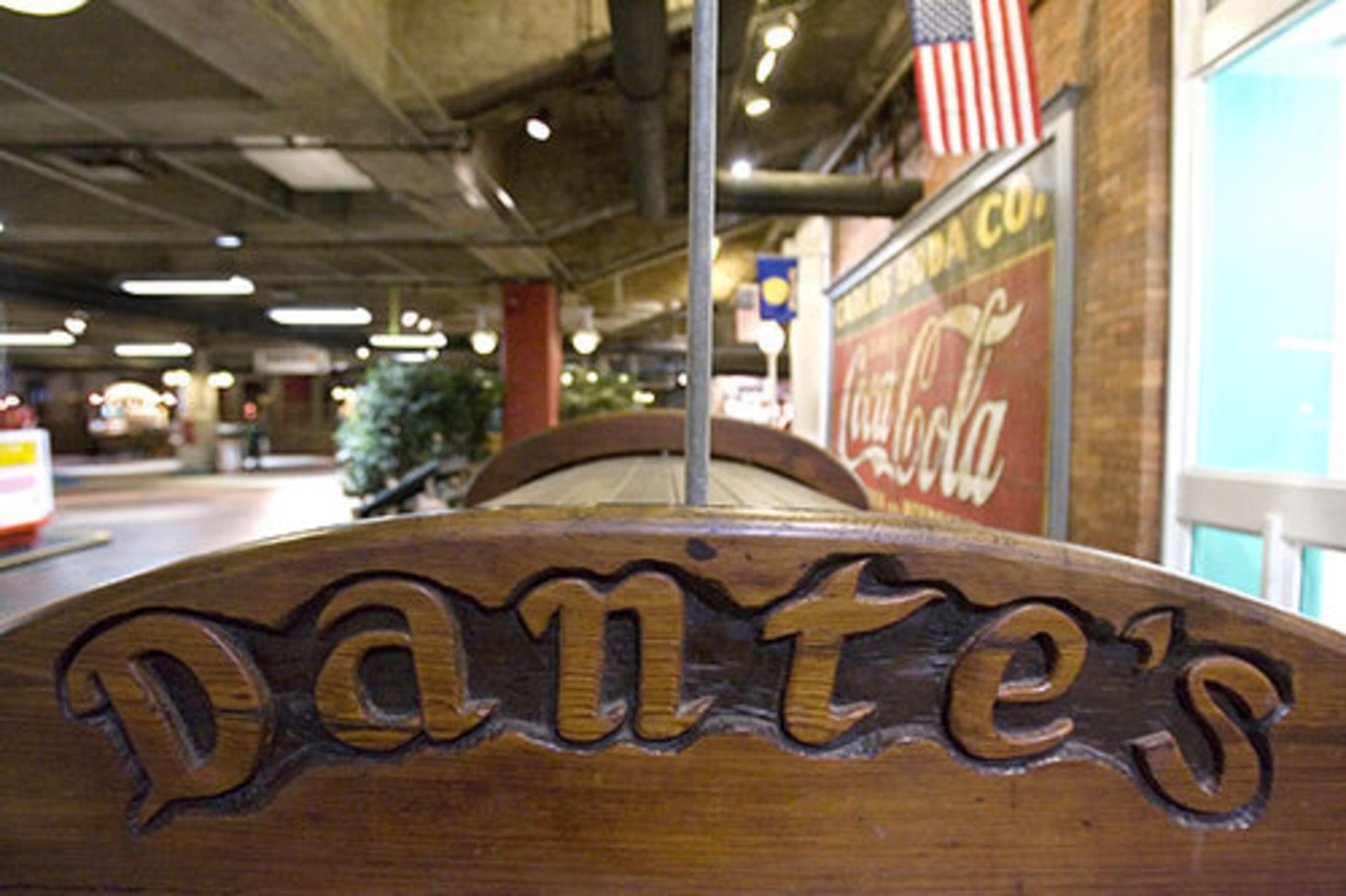A remnant of the first incarnation of Underground as party place is this sign from Dante's Down the Hatch. Dante Stephensen was one of Underground's first merchants and biggest advocates, and he brought a branch of his Buckhead restaurant back to Underground when it was revived, but soon left again.