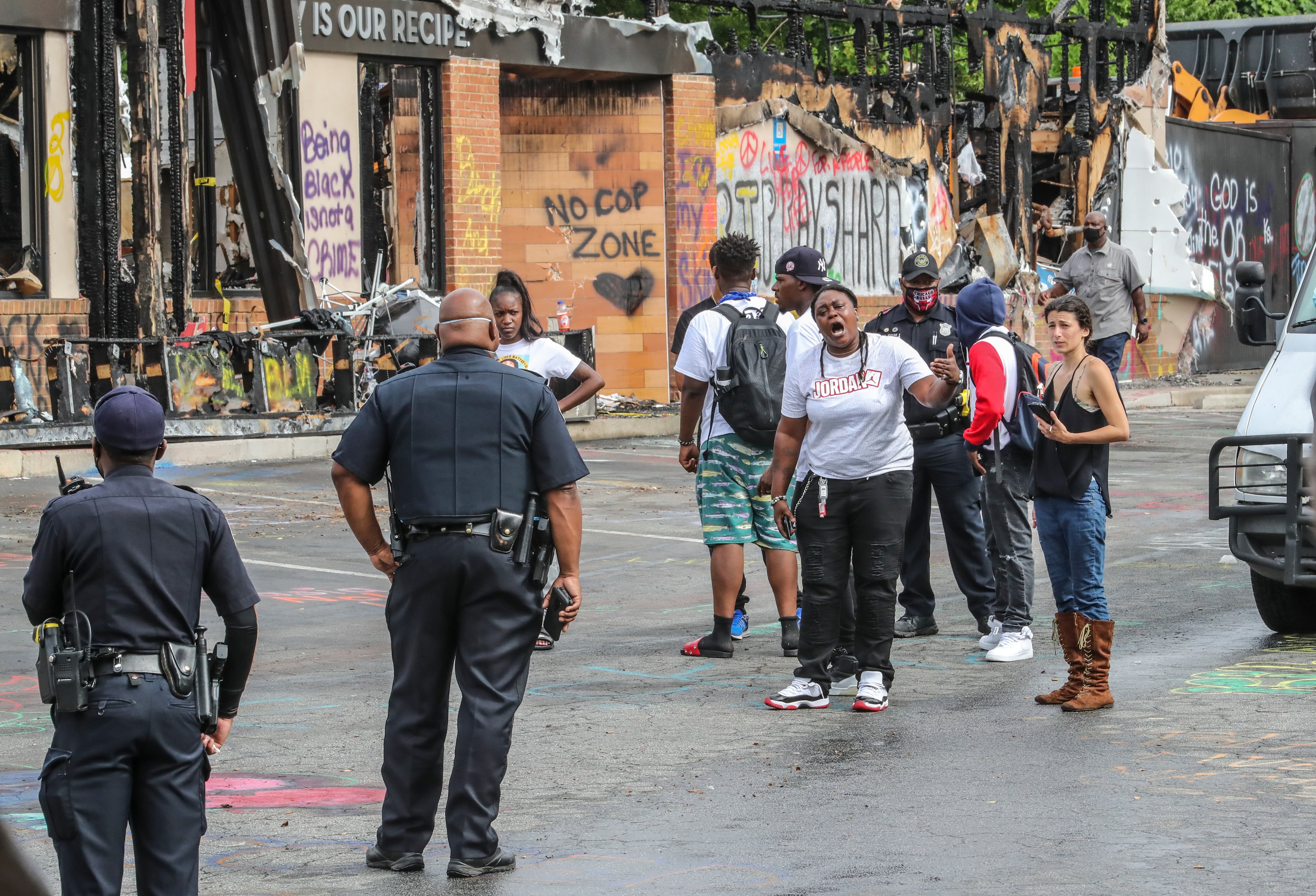 The site in Atlanta where 8-year-old Secoriea Turner was fatally shot on July 4, 2020, during unrest that followed Rayshard Brooks' death. (John Spink/AJC 2020)