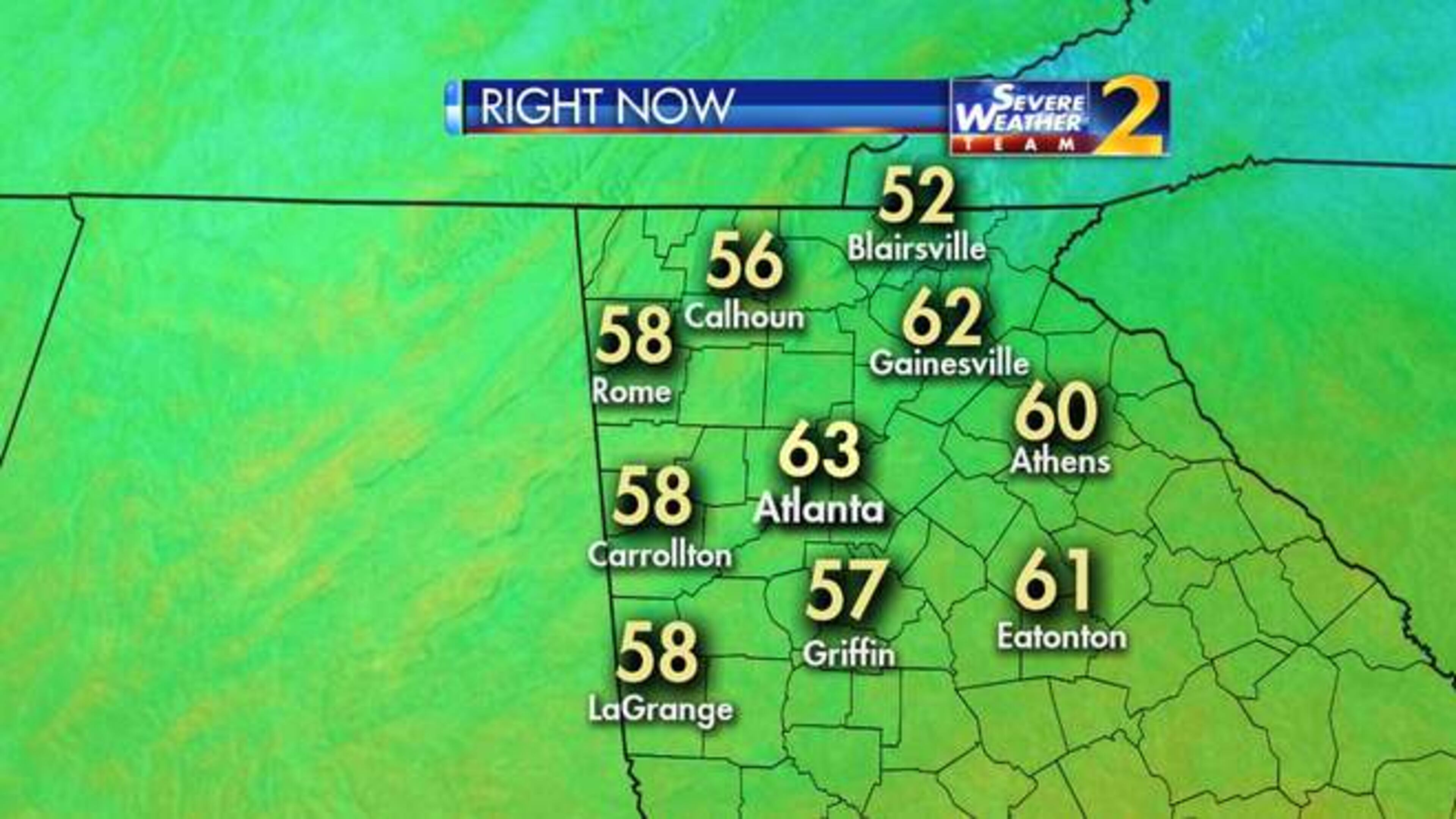 Expect rain Saturday morning and mid-afternoon Sunday. (Credit: Channel 2 Action News)