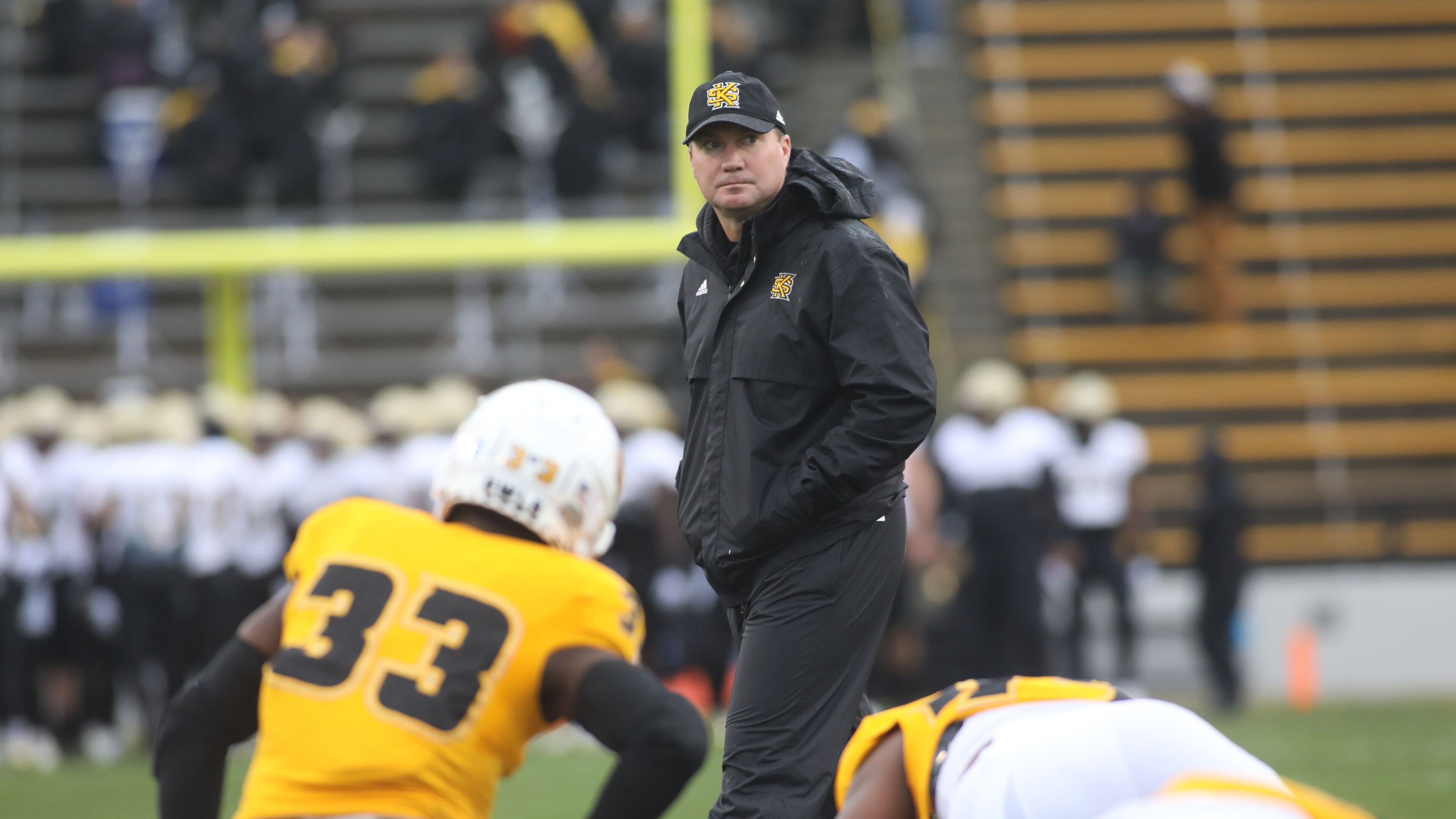 Kennesaw State Owls head coach Brian Bohannon before a FCS playoff game against the Wofford Terriers, Saturday, Dec. 1, 2018, Kennesaw, Ga. BRANDEN CAMP/SPECIAL