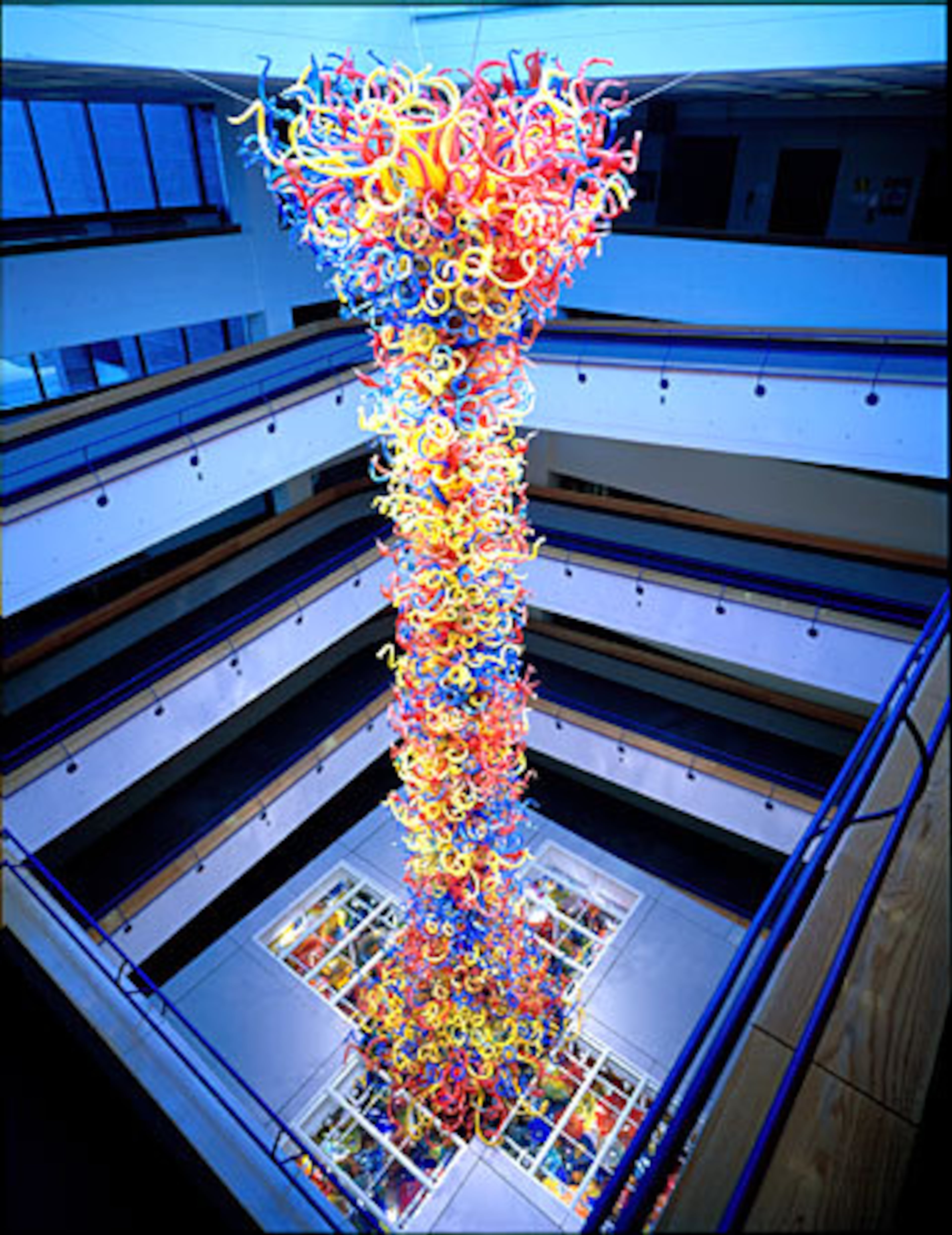 Dale Chihuly's "Fireworks of Glass" sculpture at the Children's Museum of Indianapolis is one of the features that adults and children can appreciate. Adults admire it's beauty and children love to make their own sculptures or watch an interactive video about how glass is blown.
