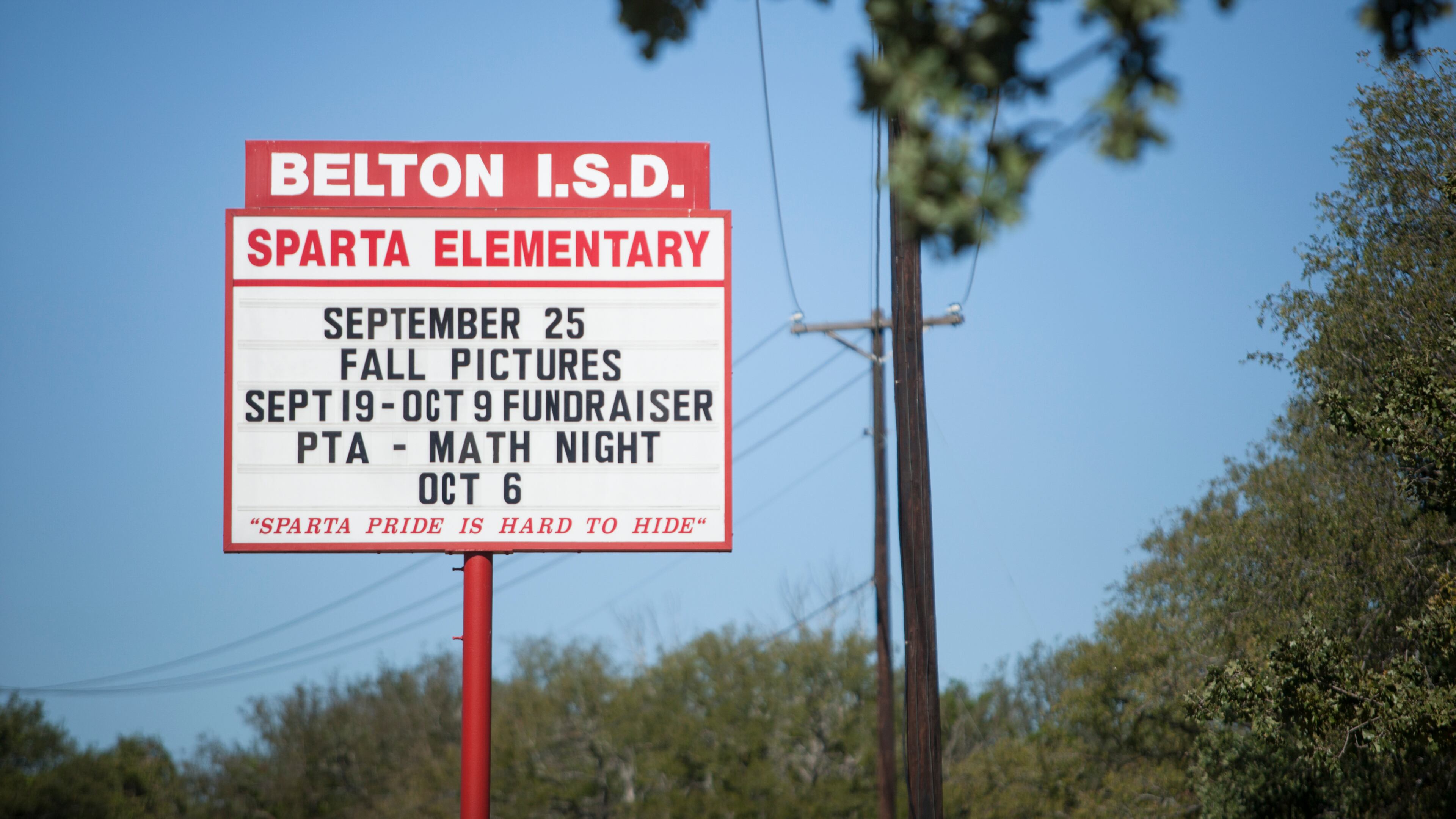 A sign for Sparta Elementary in Belton, Texas, where officials canceled classes upon learning that a student here recently flew on the same flight as an Ebola-infected nurse, Oct. 16, 2014. The Belton Independent School District, south of Waco, also closed a middle school for similar reasons, and officials in the Cleveland area closed two schools there as well. (Ilana Panich-Linsman/The New York Times) A sign for Sparta Elementary in Belton, Texas, where officials canceled classes upon learning that a student here recently flew on the same flight as an Ebola-infected nurse, Oct. 16, 2014. The Belton Independent School District, south of Waco, also closed a middle school for similar reasons, and officials in the Cleveland area closed two schools there as well. (Ilana Panich-Linsman/The New York Times)