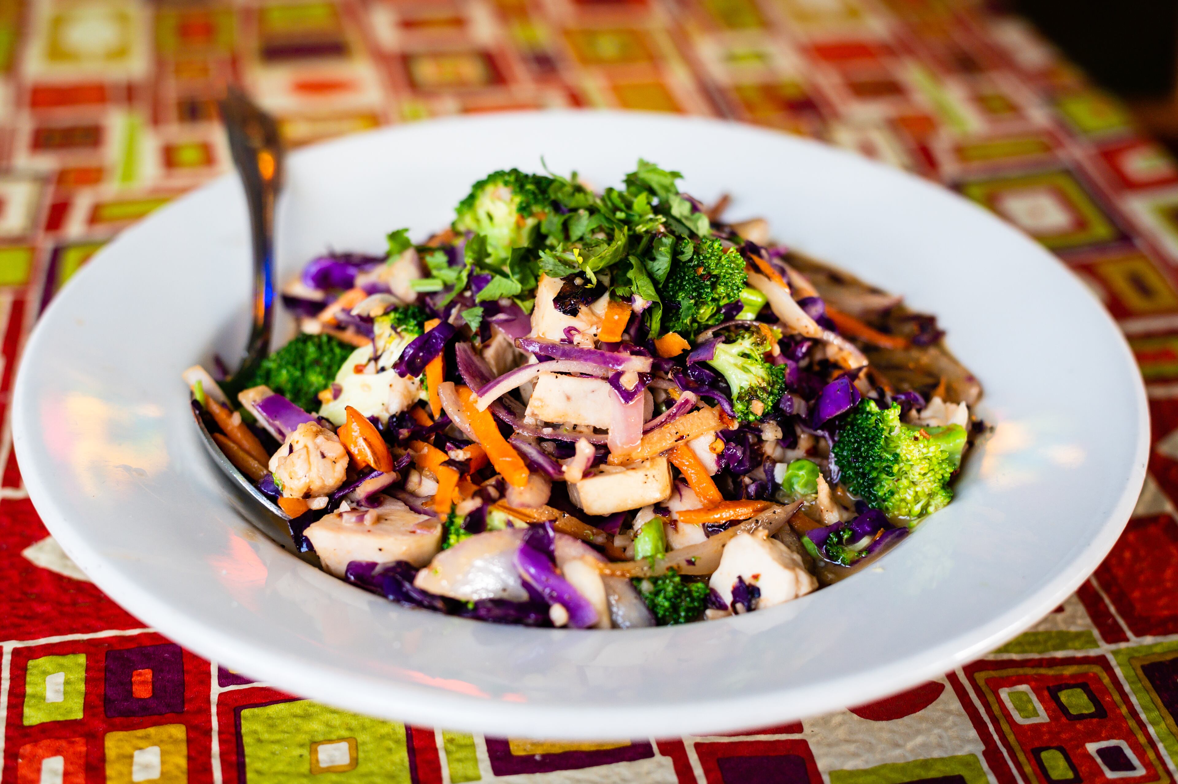 The Thai Express Bowl with chicken at R. Thomas. CONTRIBUTED BY HENRI HOLLIS
