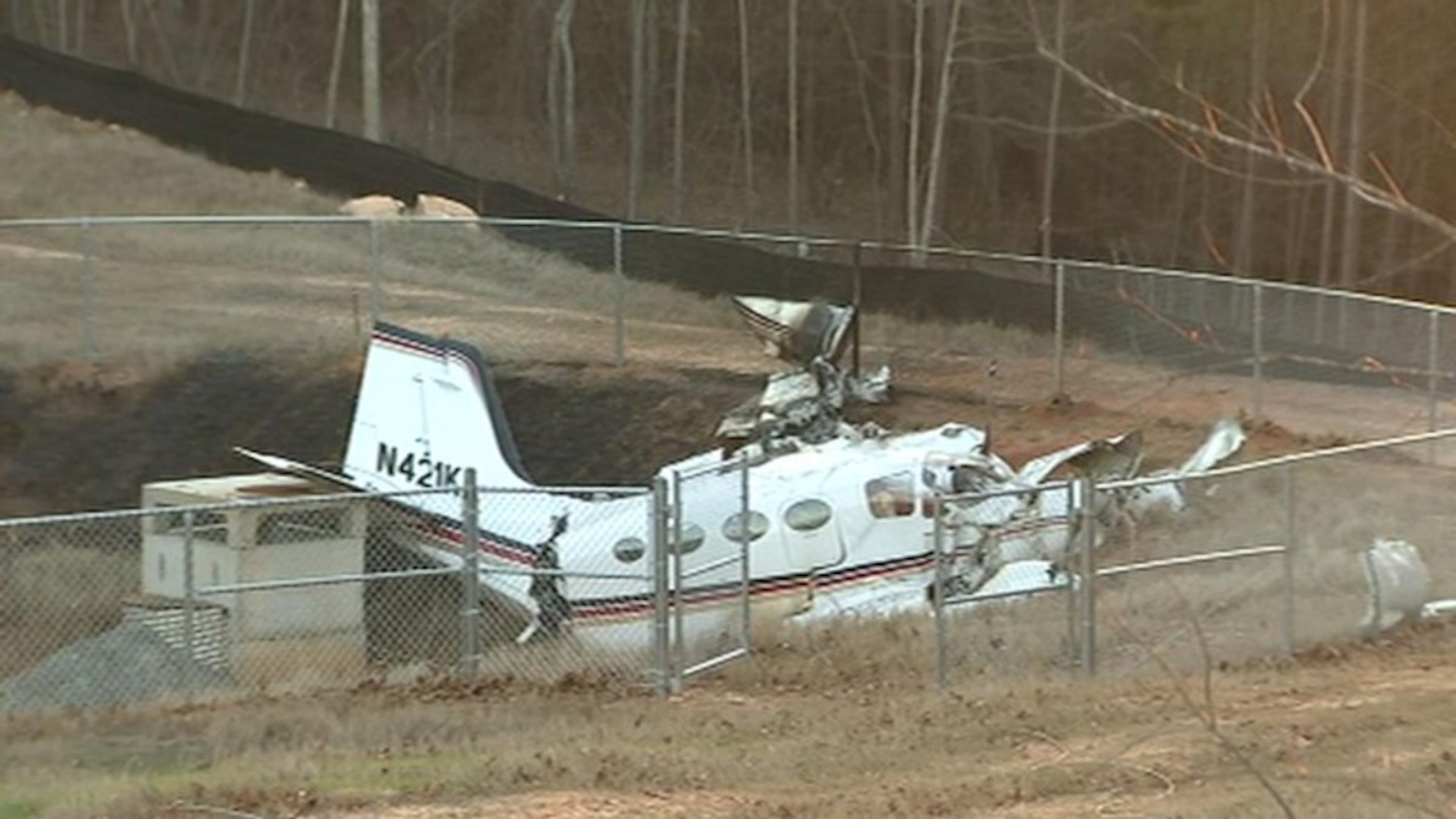 A Cessna plane crashed near the Cherokee County airport. (Credit: Channel 2 Action News)