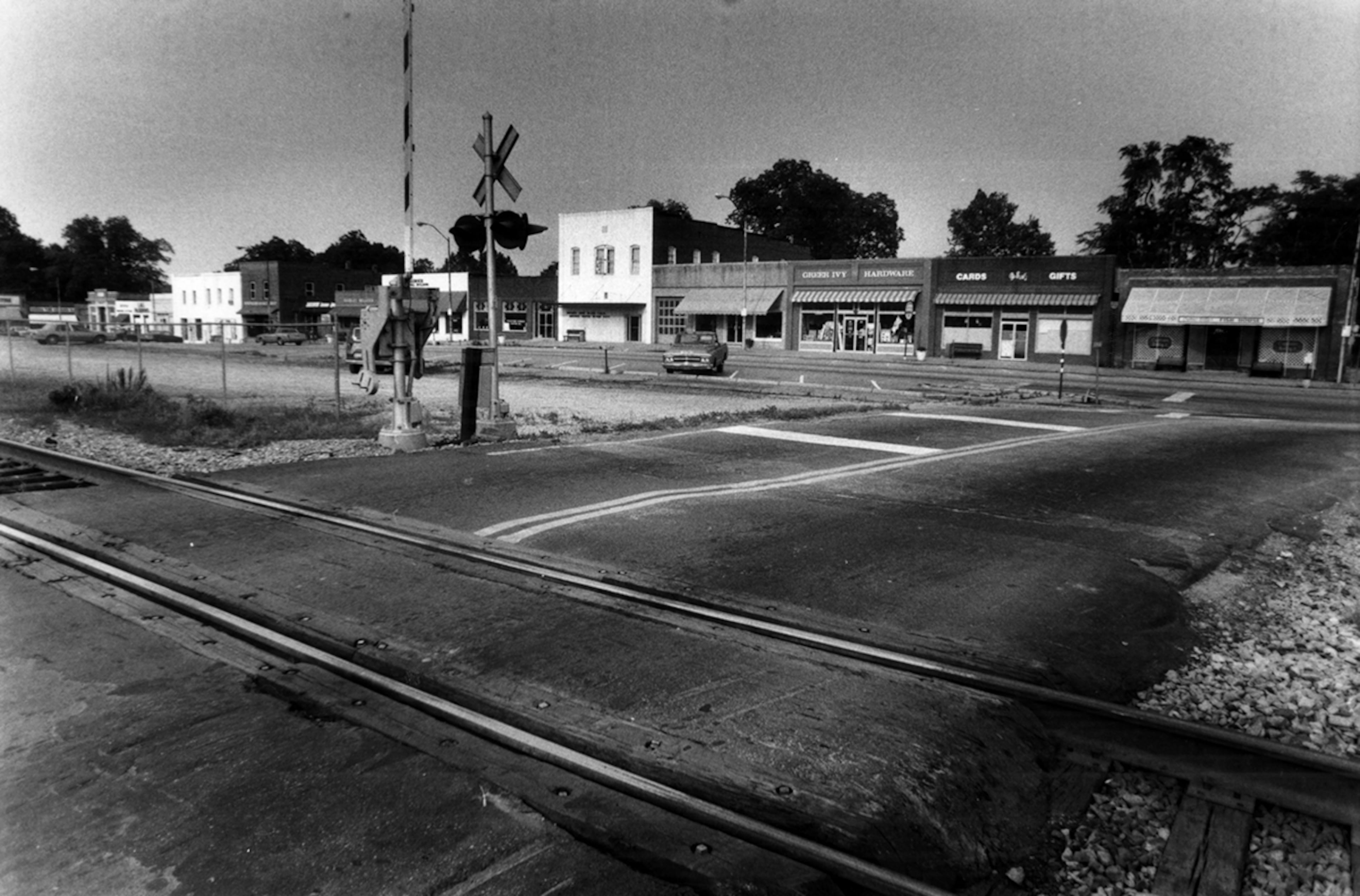 The Atlanta and Richmond Air Line Railway (now the Norfolk Southern Railway) that goes through Norcross was first proposed by Jonathan Norcross in 1859 but work didn't start on it until after the Civil War was over. This photo of the tracks is from 1980. (AJC file)
