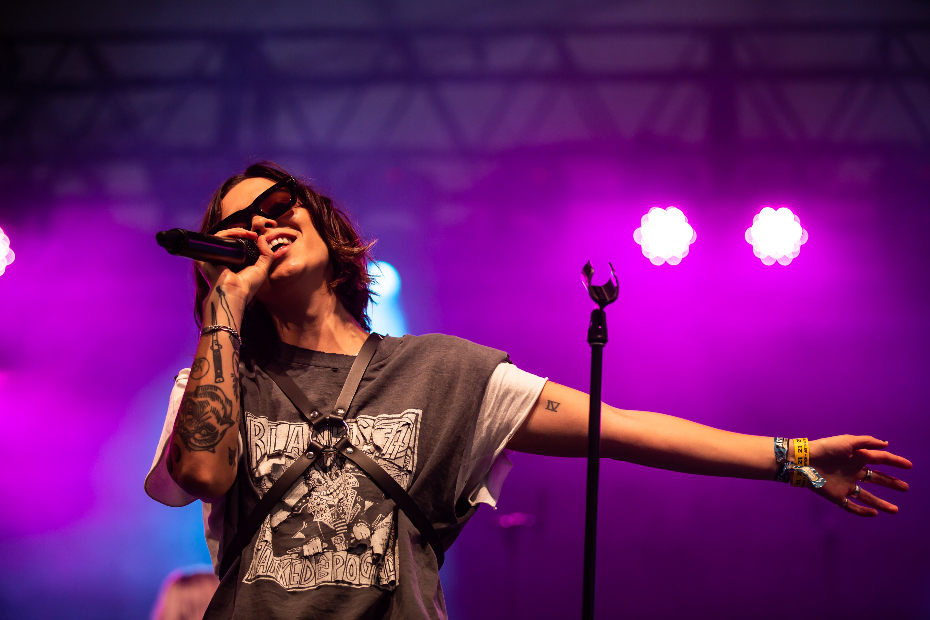 The Aces perform on the final day of the Shaky Knees Music Festival in Atlanta on Sunday, October 24, 2021. (Photo: Ryan Fleisher for The Atlanta Journal-Constitution)