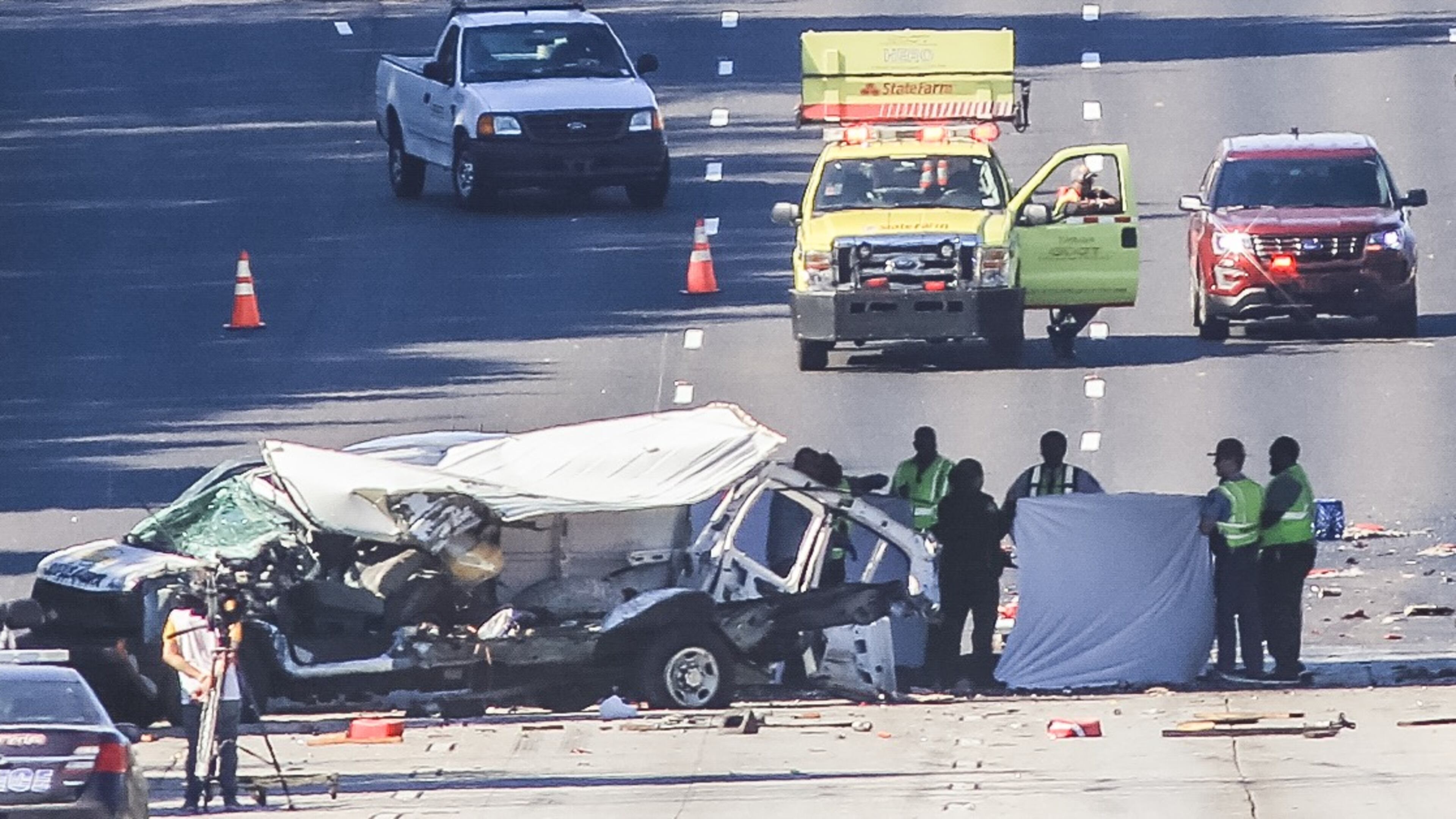 Two wrecks on I-20 closed lanes on both sides of the interstate. JOHN SPINK / JSPINK@AJC.COM
