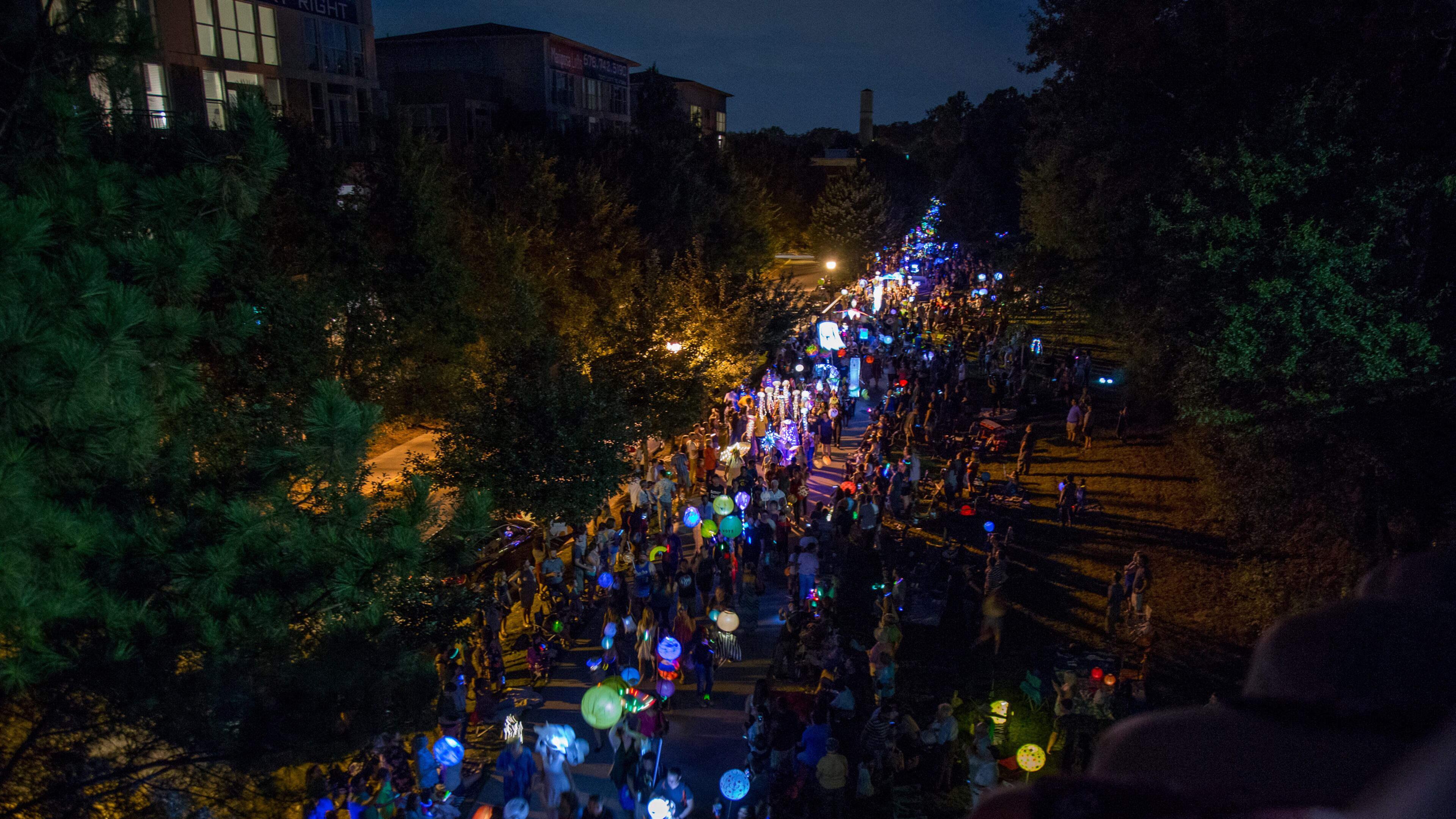 Crowds line the parade route on Saturday, September 22, 2018. Thousands of people usually take part each year in the Atlanta Beltline Lantern Parade. (Photo: STEVE SCHAEFER / SPECIAL TO THE AJC)