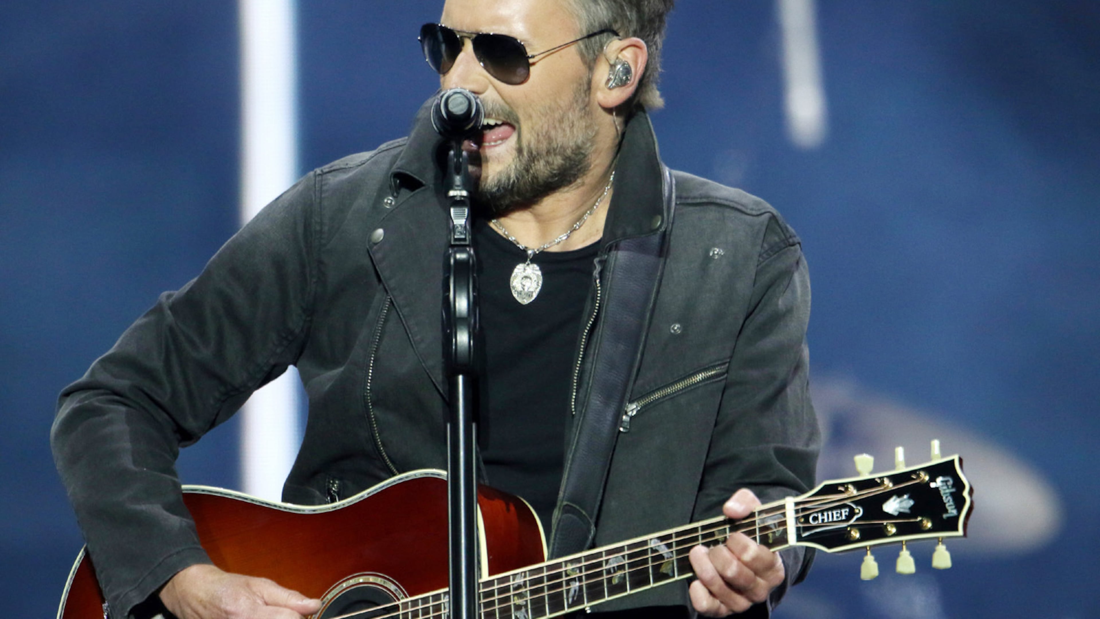 Eric Church, along with George Strait and Caitlyn Smith, brought their country music styles to sold-out Mercedes-Benz Stadium in Atlanta on Friday, November 5, 2021, for the ATLive concert series. (Photo: Robb Cohen for The Atlanta Journal-Constitution)