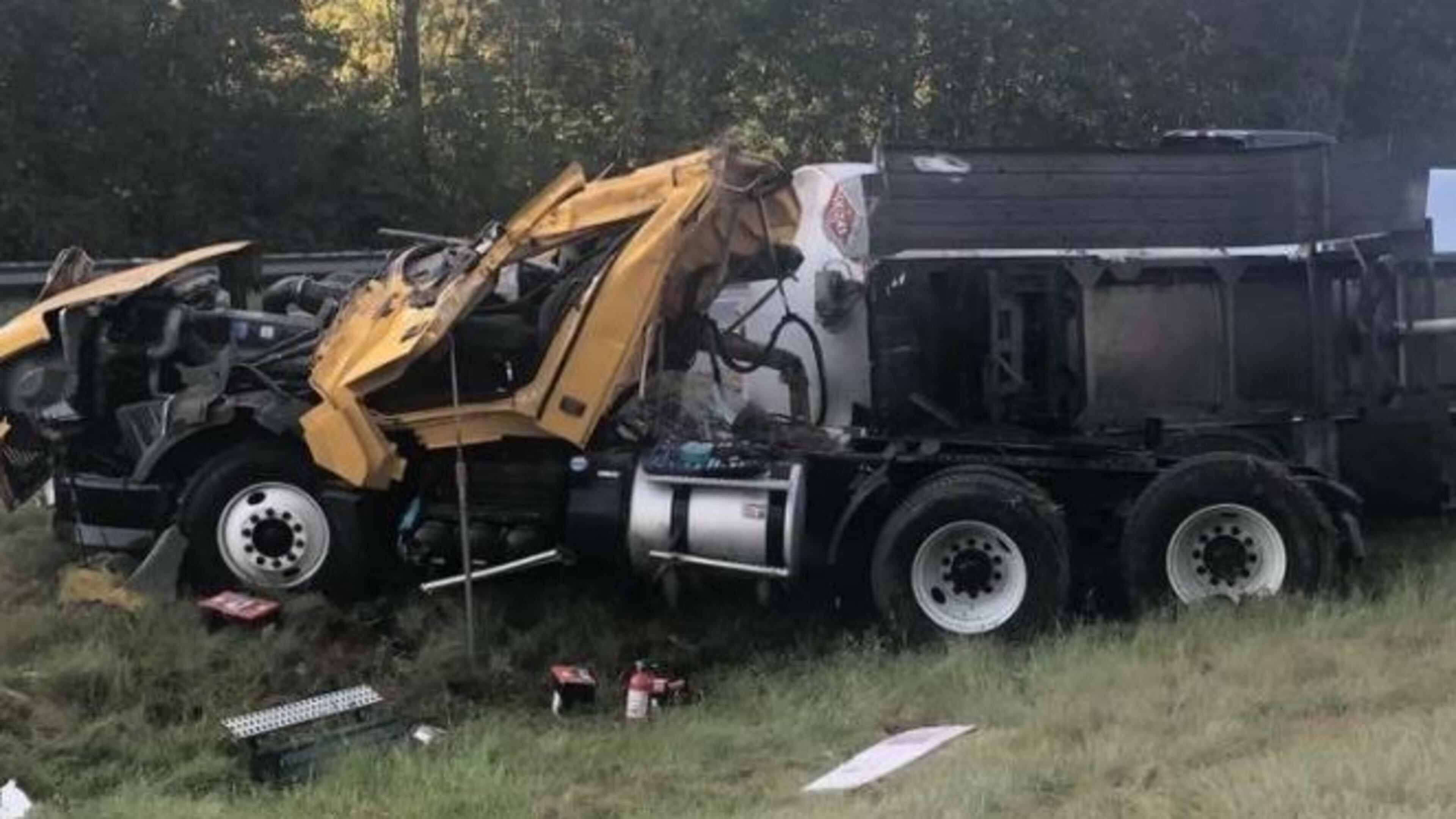 The tanker was carrying 9,000 gallons of gas at the time of the crash.