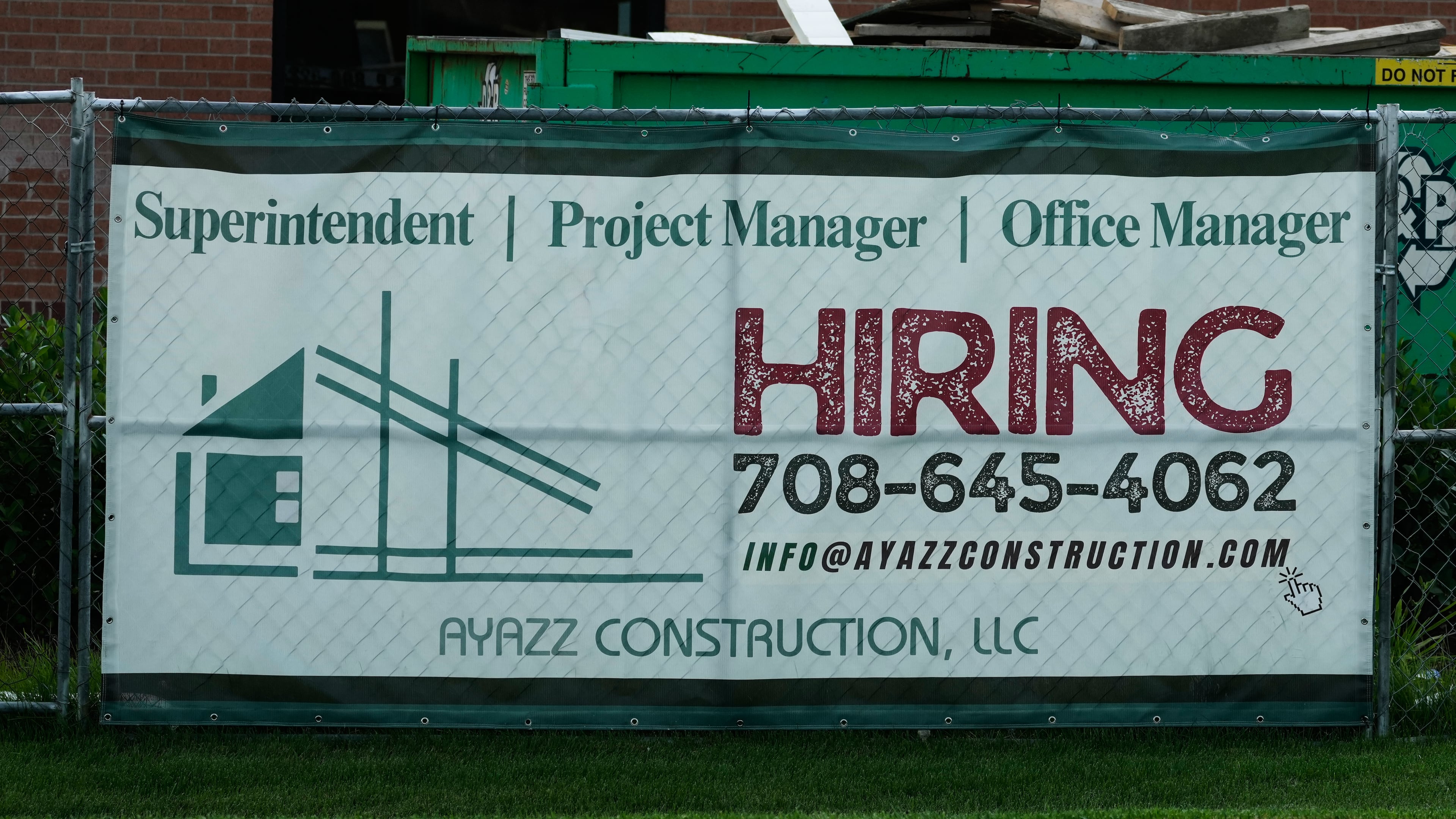 A hiring sign is seen in Buffalo Grove, Ill., Thursday, June 25, 2026. (AP Photo/Nam Y. Huh)