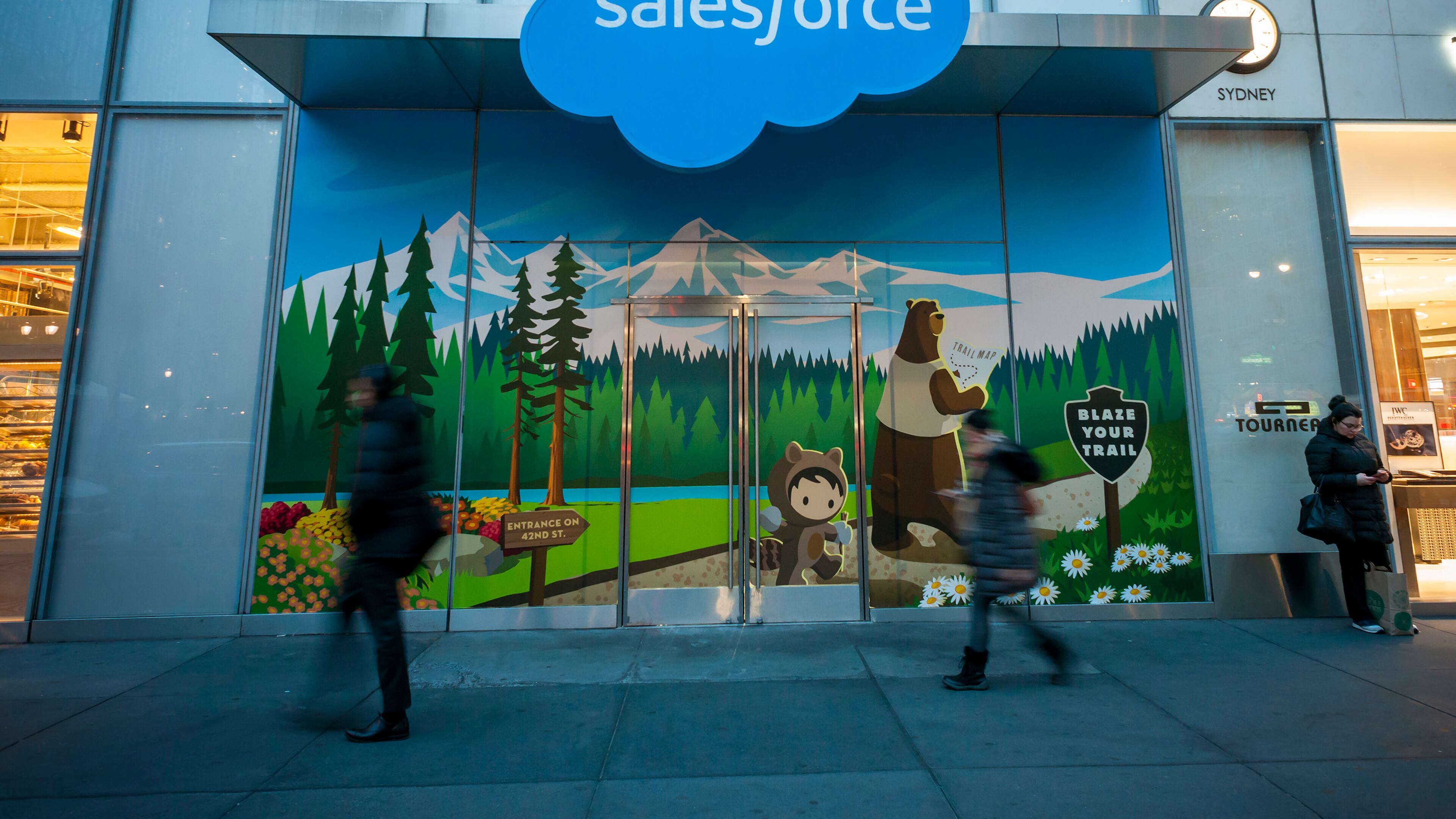 Business software pioneer Salesforce.com is buying work-chatting service Slack for $27.7 billion in a deal aimed at giving the two companies a better shot at competing against longtime industry powerhouse Microsoft. (Richard B. Levine/Sipa USA/TNS/file)
