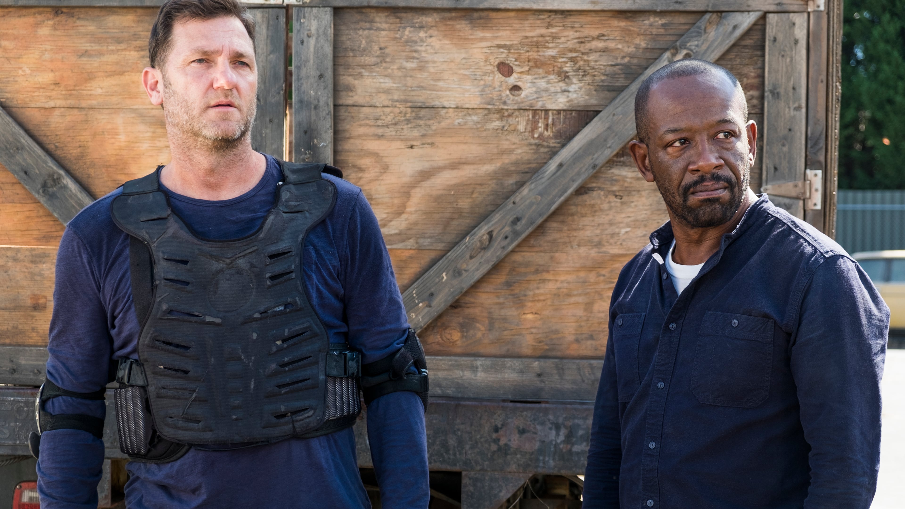 Lennie James as Morgan Jones, Karl Makinen as Richard - The Walking Dead _ Season 7, Episode 14 - Photo Credit: Gene Page/AMC