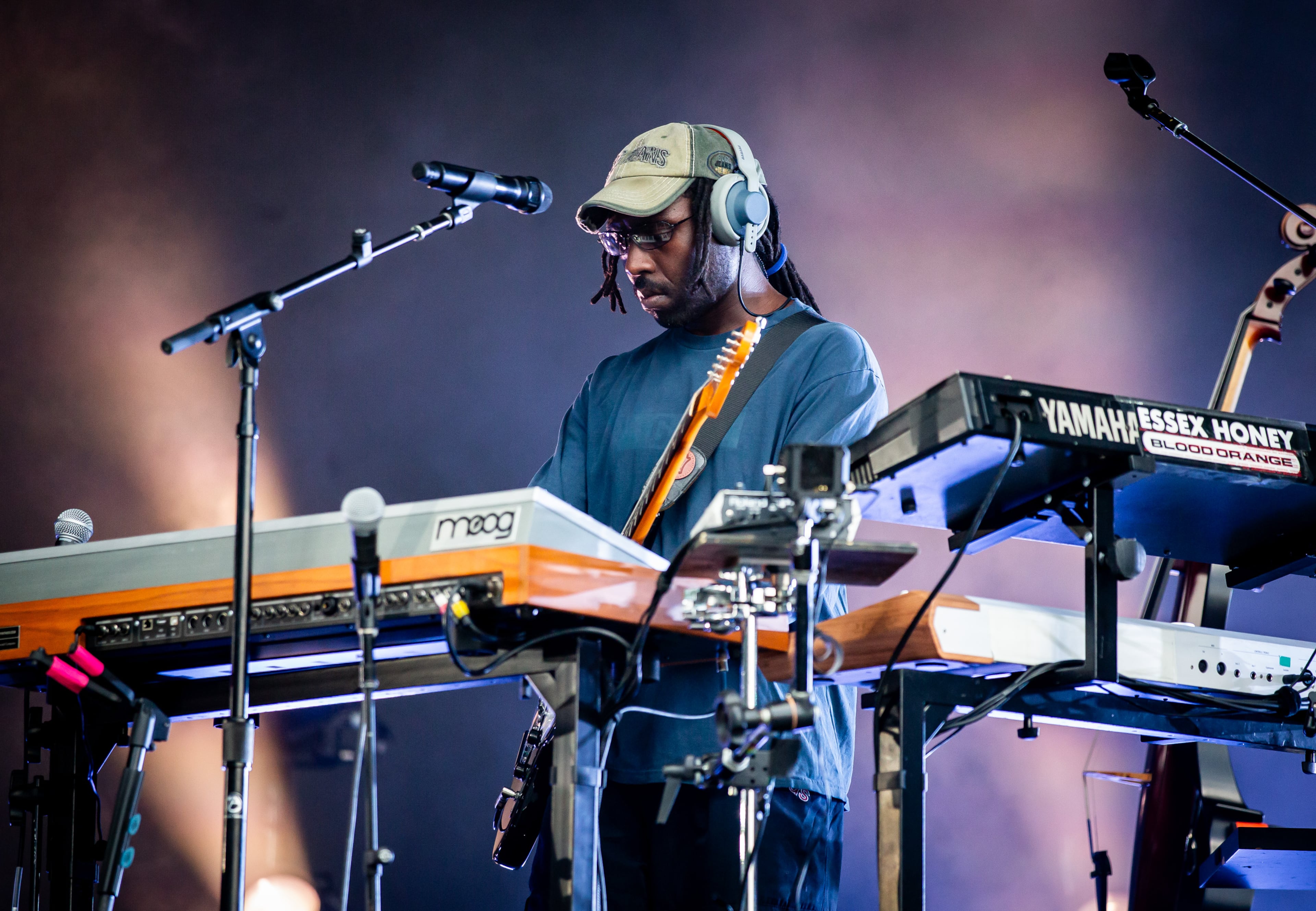 Blood Orange soothed the crowd with his R&B grooves early in the evening right before the rain rolled in on the Piedmont Stage at Shaky Knees on Saturday, Sept. 19, 2026, in Atlanta. (Ryan Fleisher for the AJC)