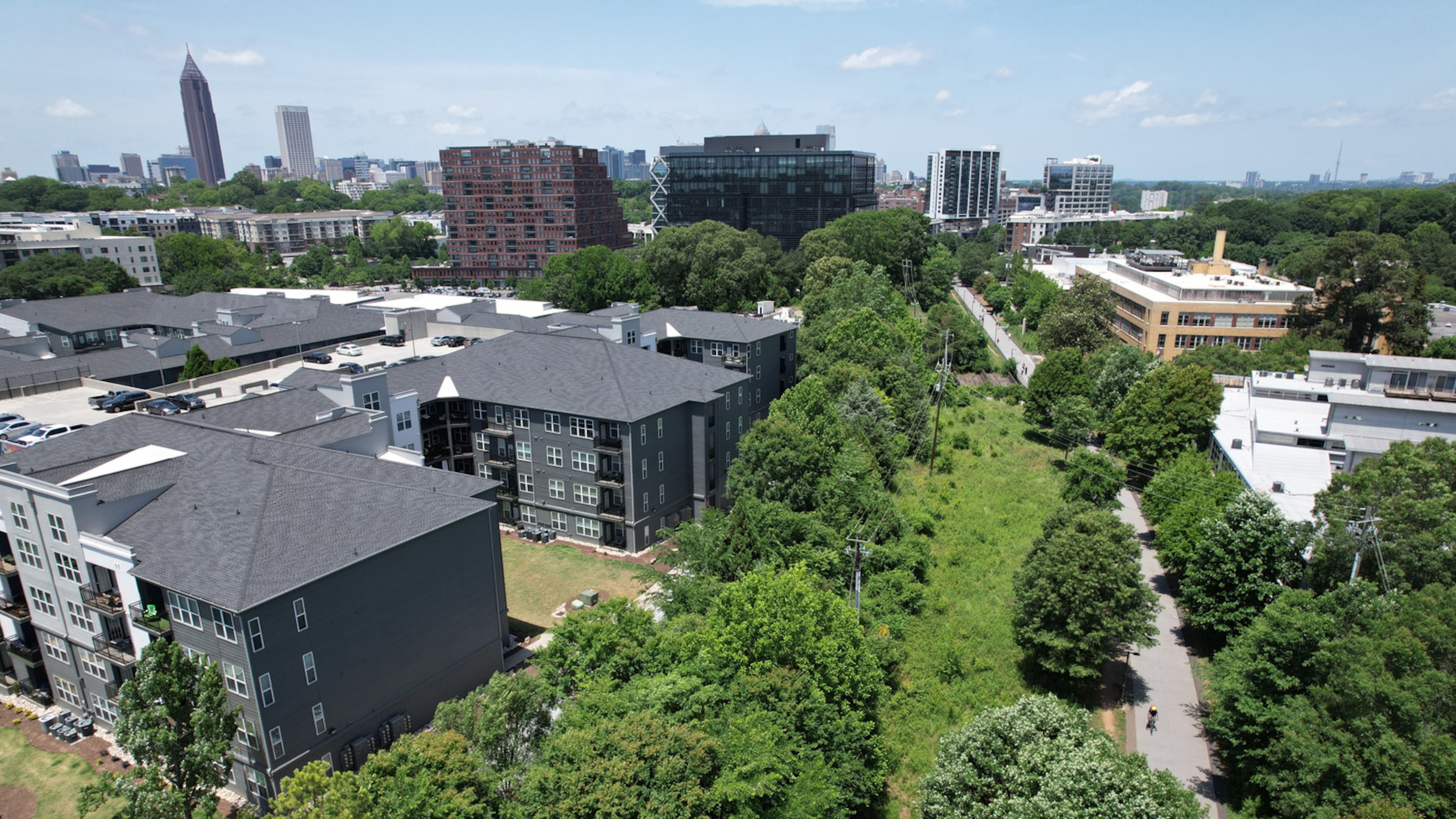 The tree canopy along the Atlanta Beltline's Eastside Trail. Beltline officials said Thursday it's home to the world’s longest linear arboretum, spanning more than 12 miles along completed trail segments. (Courtesy of Atlanta Beltline)