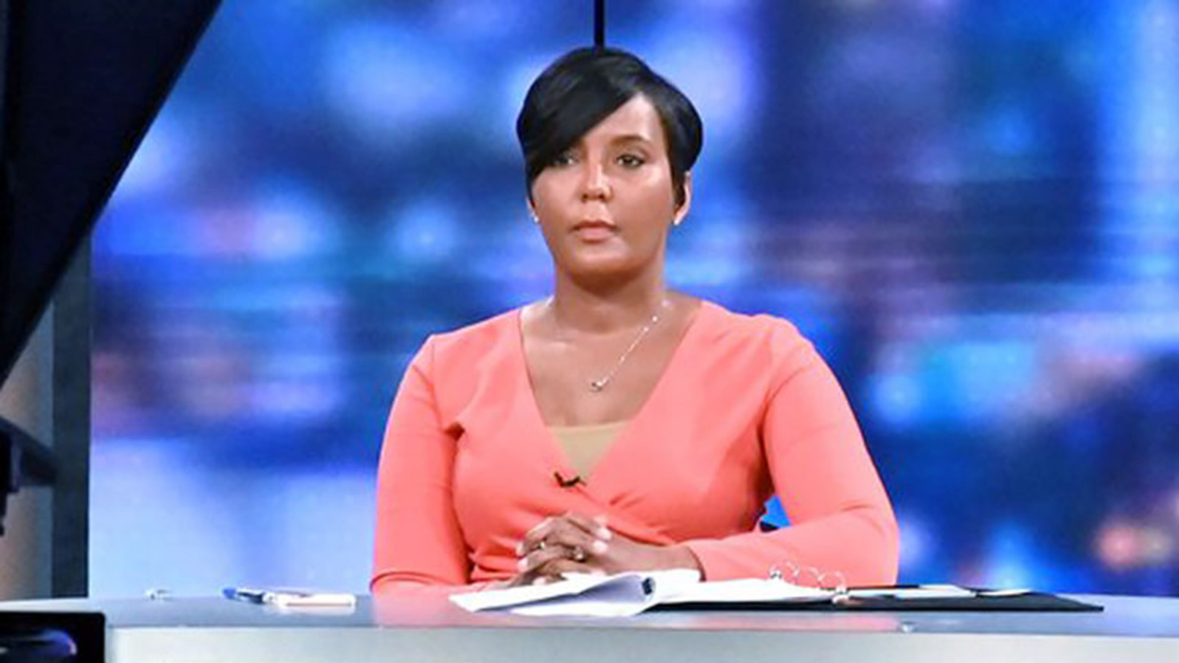 March 26, 2020 Atlanta - Mayor Keisha Lance Bottoms waits for cue during a town hall meeting to discuss the growing coronavirus pandemic that airs live on WSB-TV Channel 2, CBS46, Georgia Public Broadcasting, 11 Alive, FOX 5 Atlanta and Univision 34 Atlanta at WSB-TV Channel 2 on Thursday night, March 26, 2020.