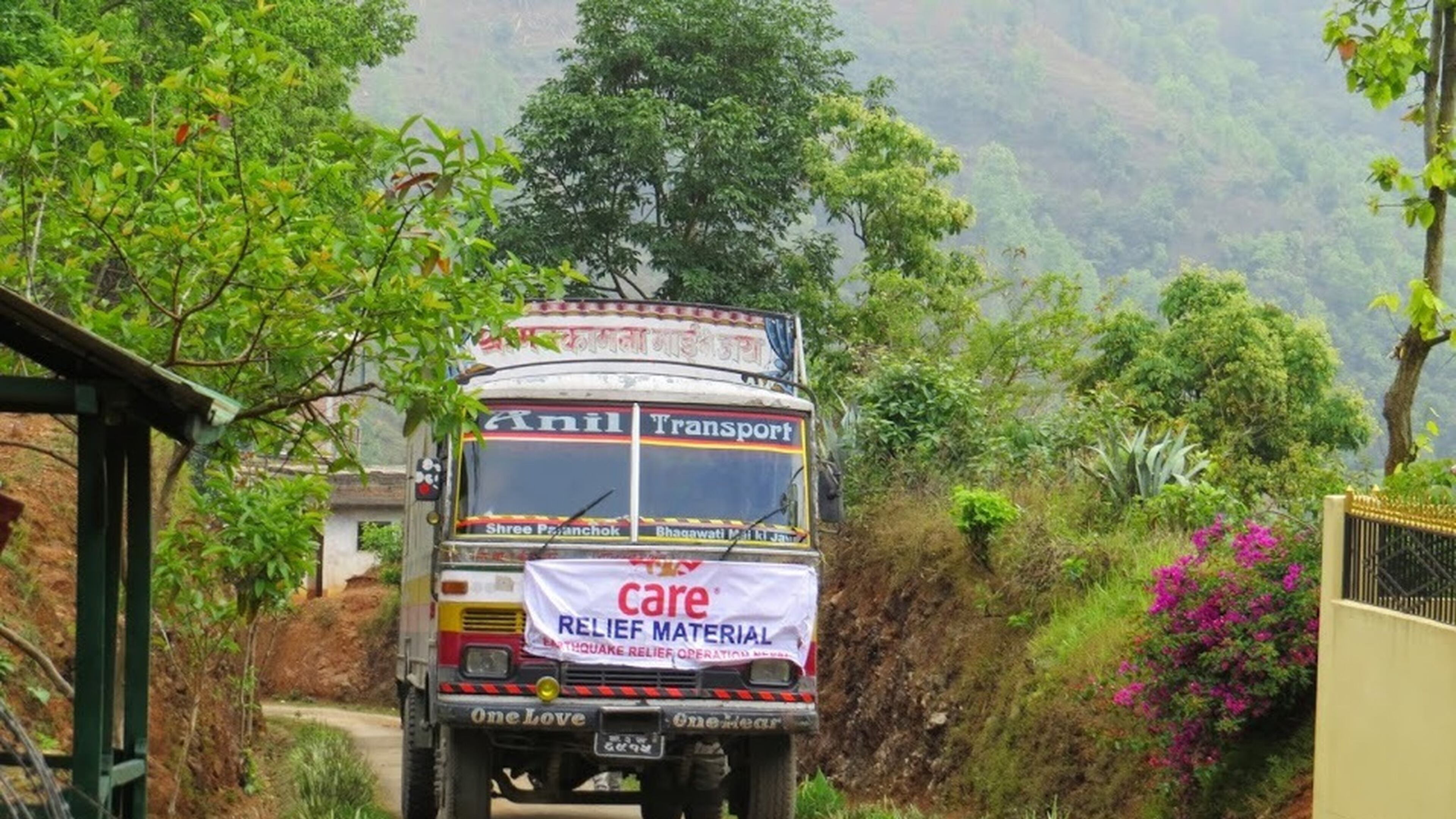CARE is one of the organizations helping with quake relief in Nepal. Here, a CARE truck is delivering supplies in Nepal. CONTRIBUTED BY CARE