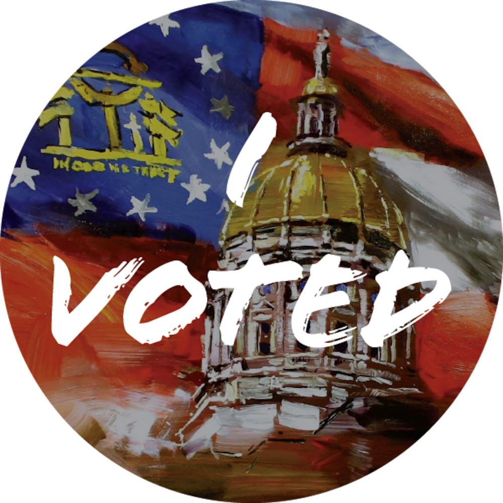 The new "I Voted" sticker, designed by artist Steve Penley. (Courtesy photo)