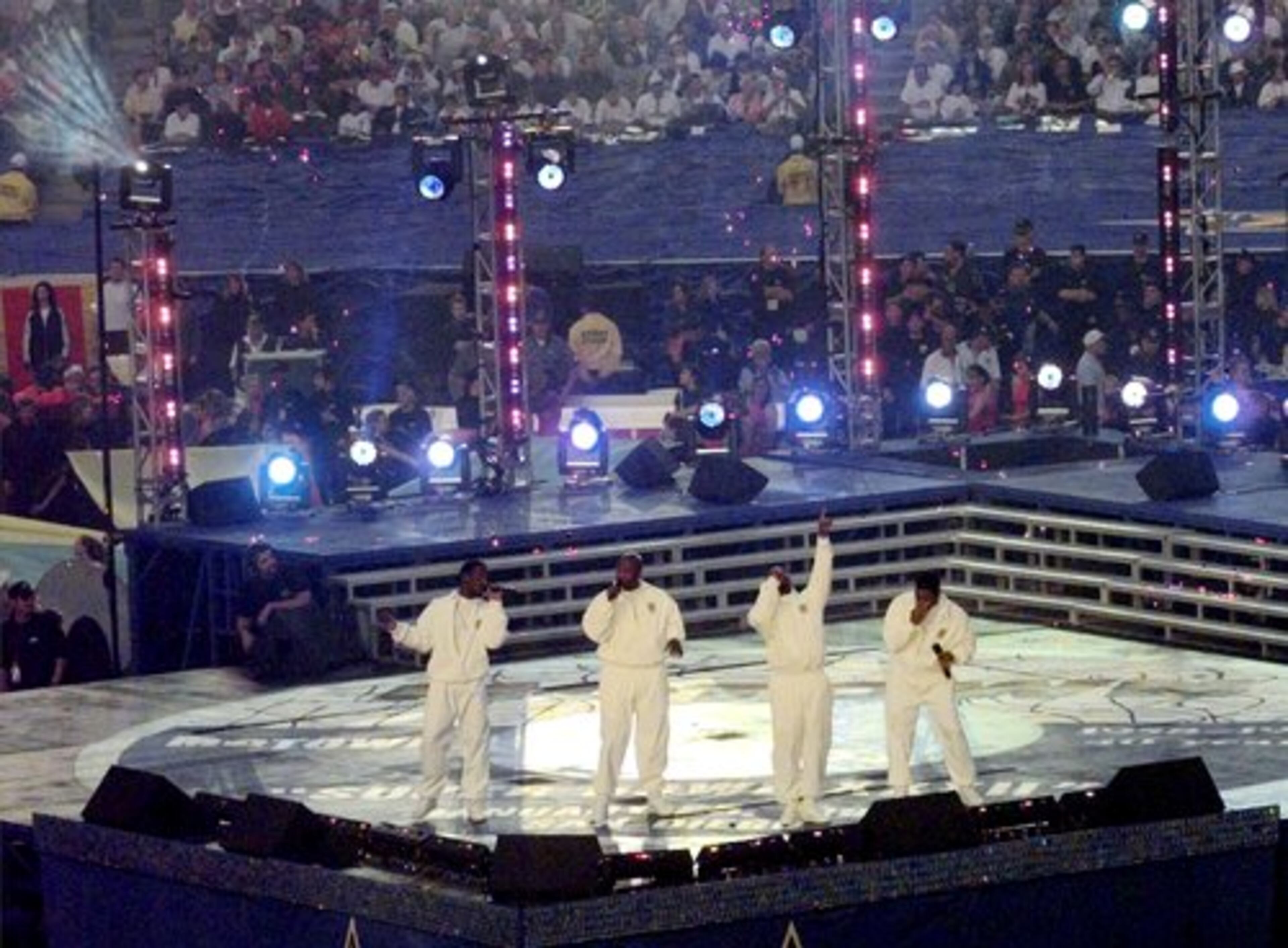 1998: Boyz II Men (shown) were joined by Smokey Robinson, Queen Latifah, Martha Reeves and The Temptations in 'A Tribute to Motown's 40th Anniversary.'