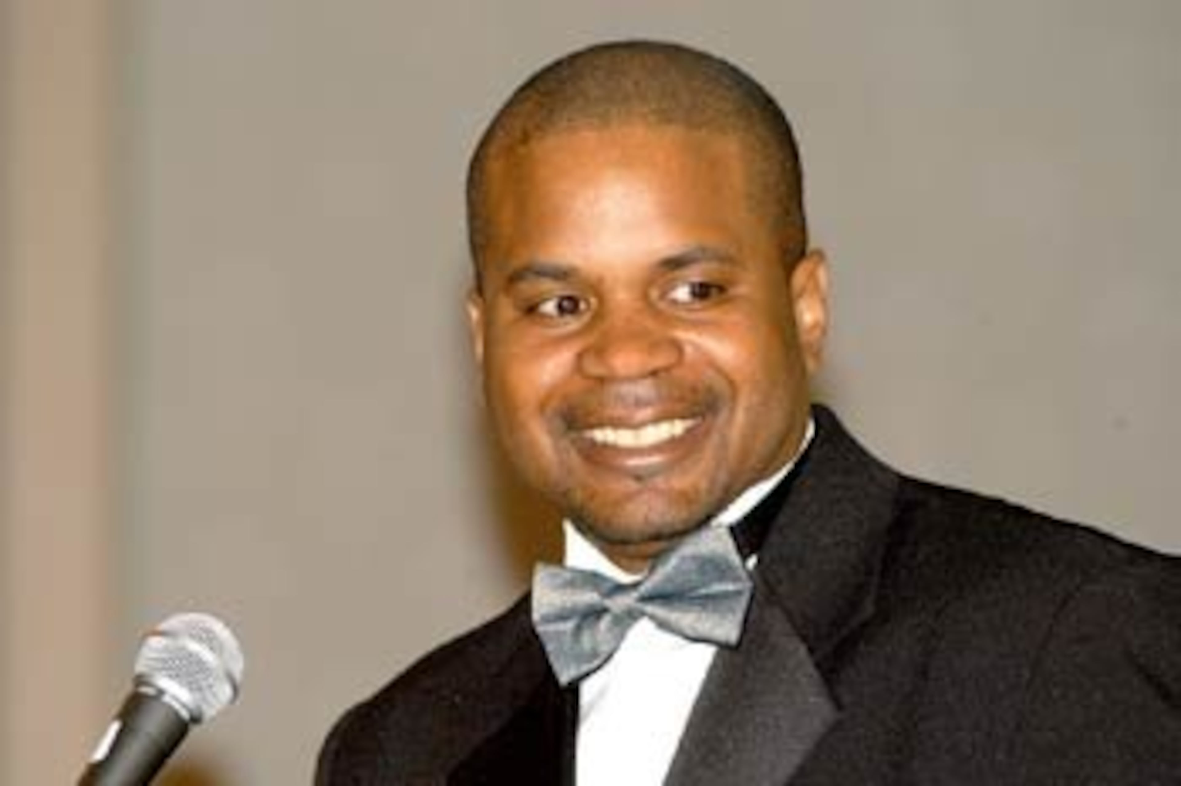 Guest of Honor Royal Marshall speaks at the Team Georgia roast. The organization encourages safe driving.