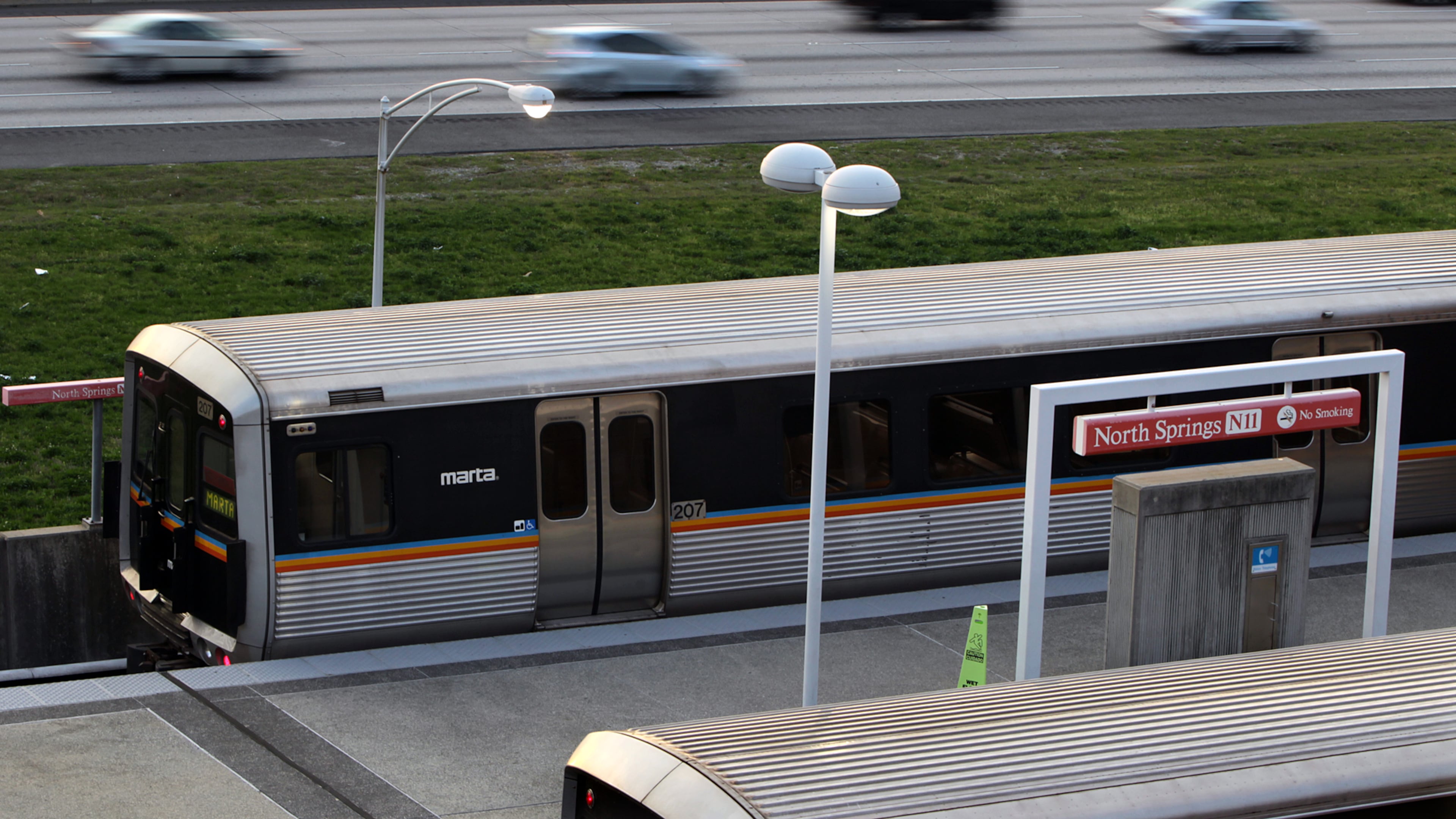A MARTA train at North Springs station on Georgia 400, the northernmost stop on the system's Red Line. Credit Curtis Compton/CCOMPTON@AJC.COM