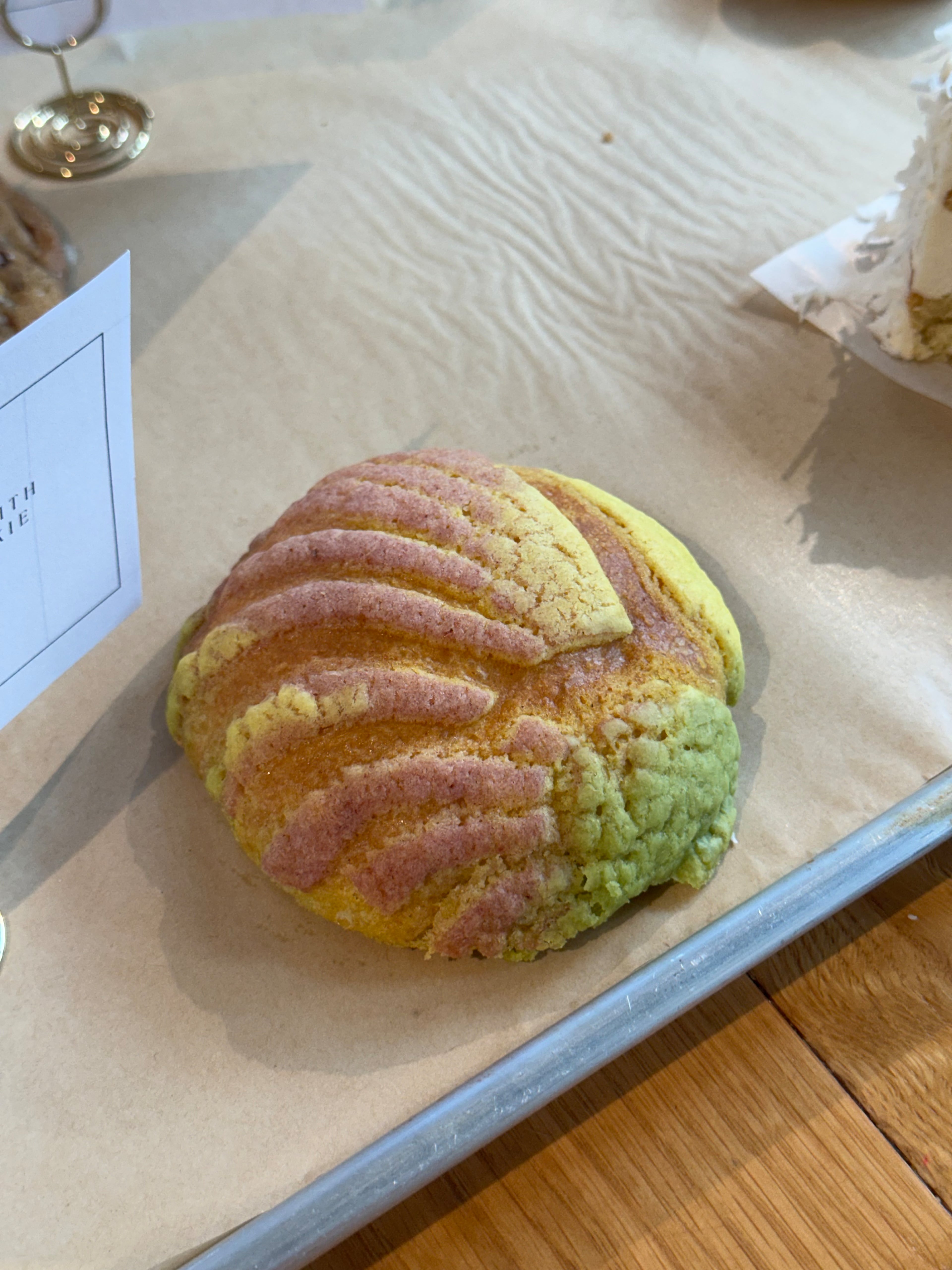 At Heart Panaderia’s tricolor concha. (Courtesy of Teresa Finney)